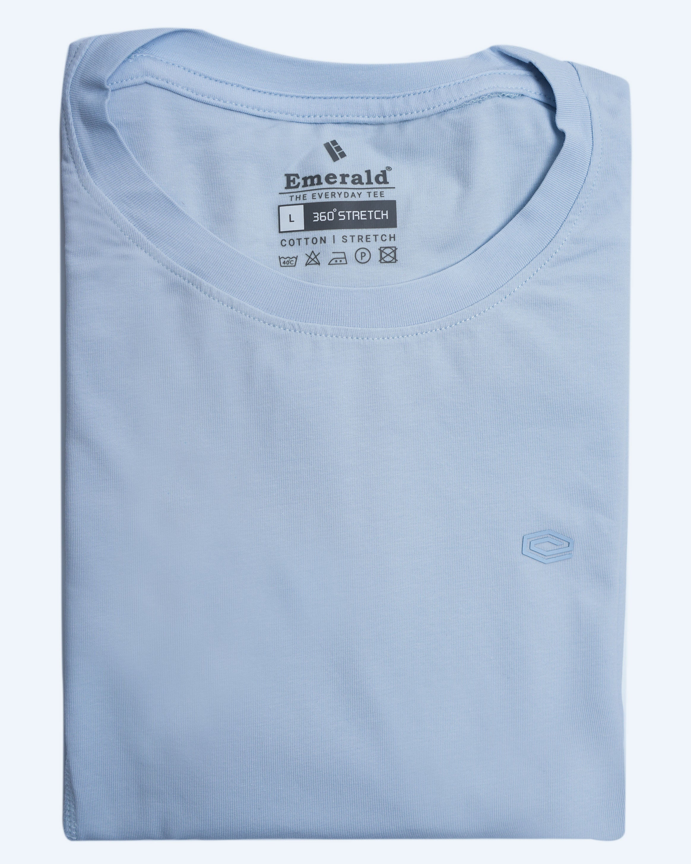 Emerald Plain Crew Neck Tee-Wan Blue