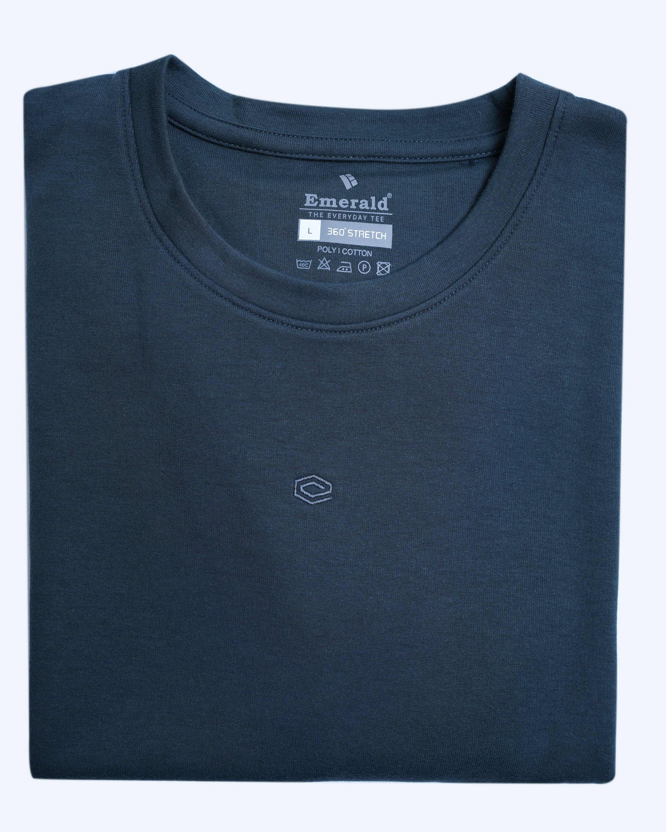 Emerald Oversized Plain Tee-China Blue