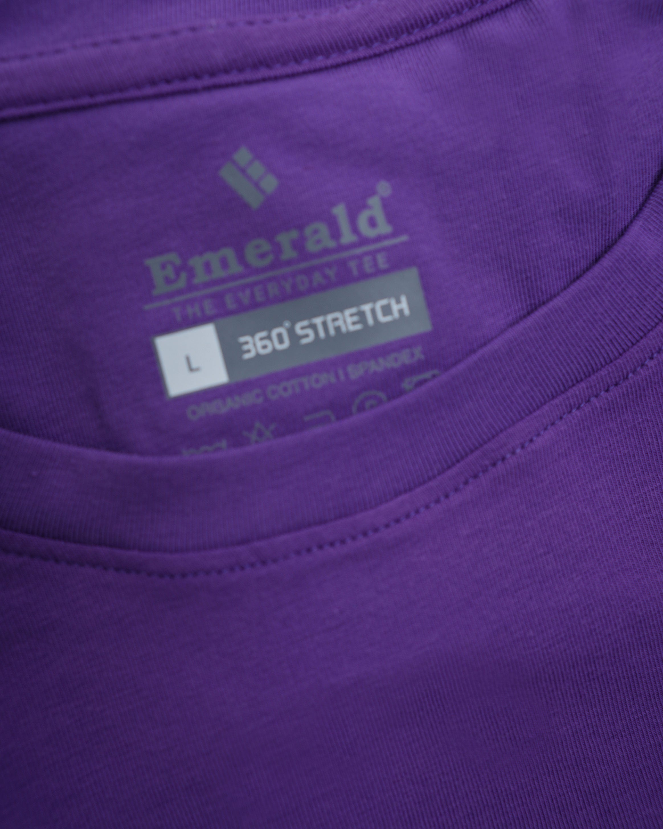 Emerald Crew Neck Trangel Shoulder Tee-Amethyst Orchid