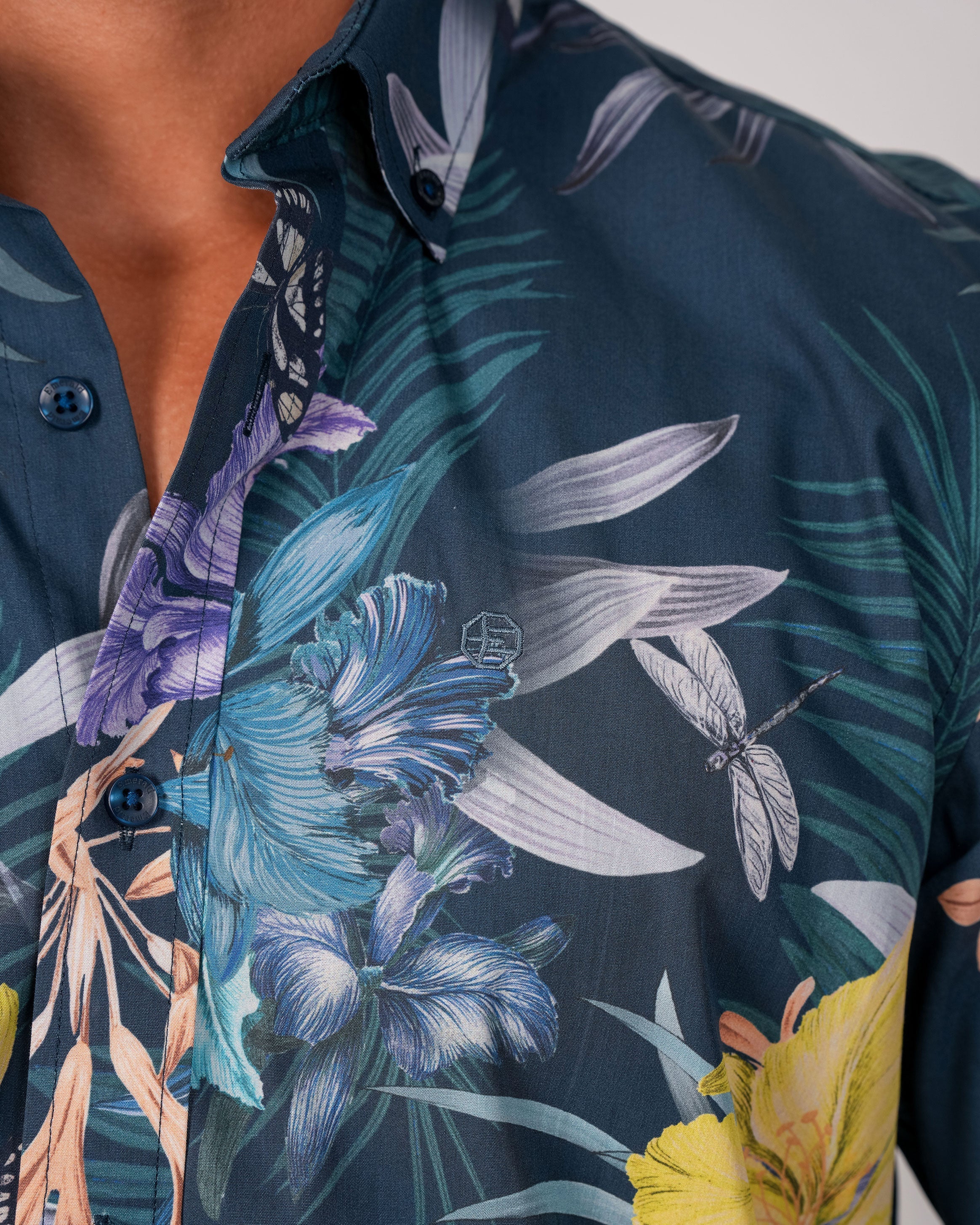 Emerald Casual Printed Regular Fit - Moroccan Blue