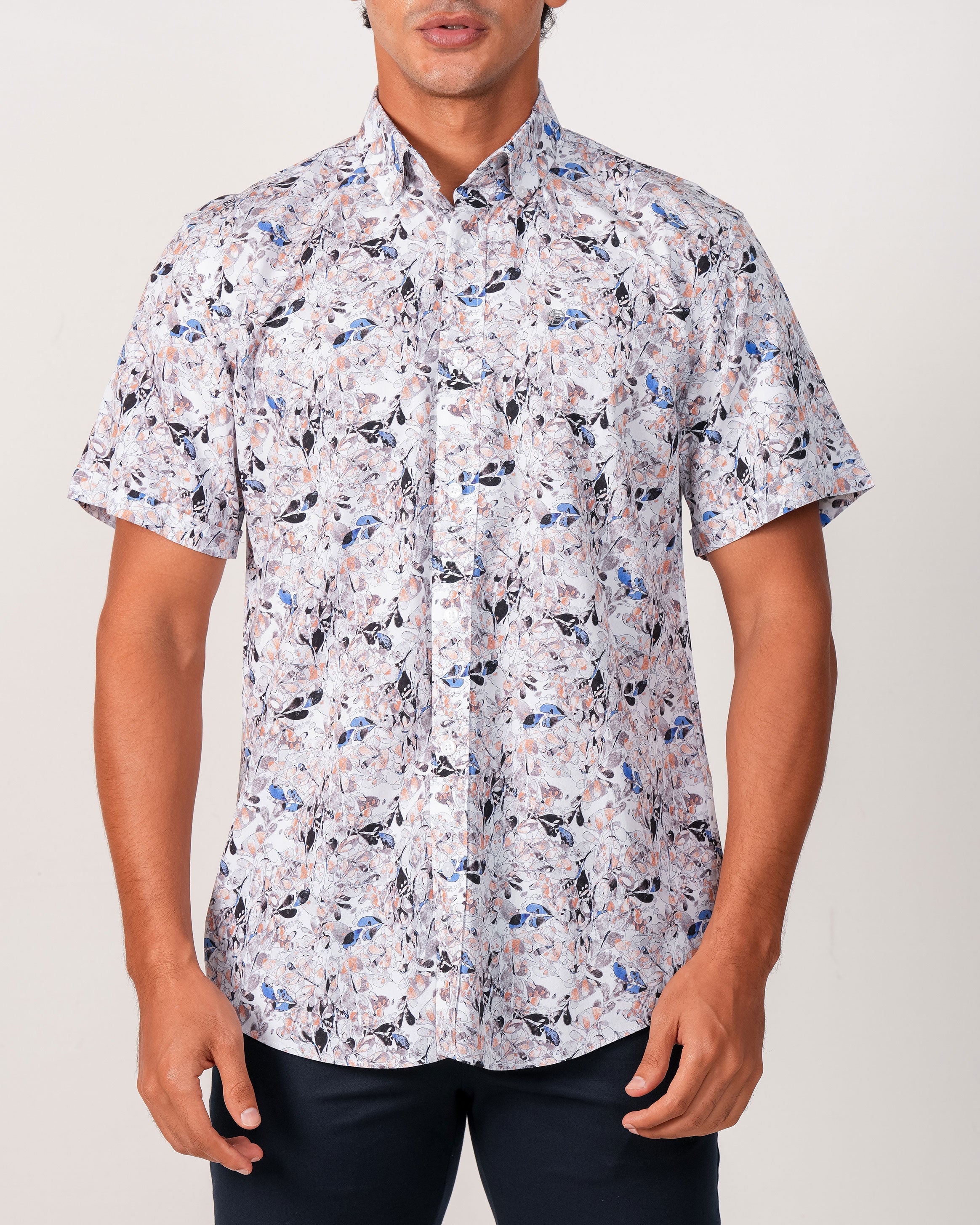 Emerald Casual Printed Regular Fit - Dapple Grey