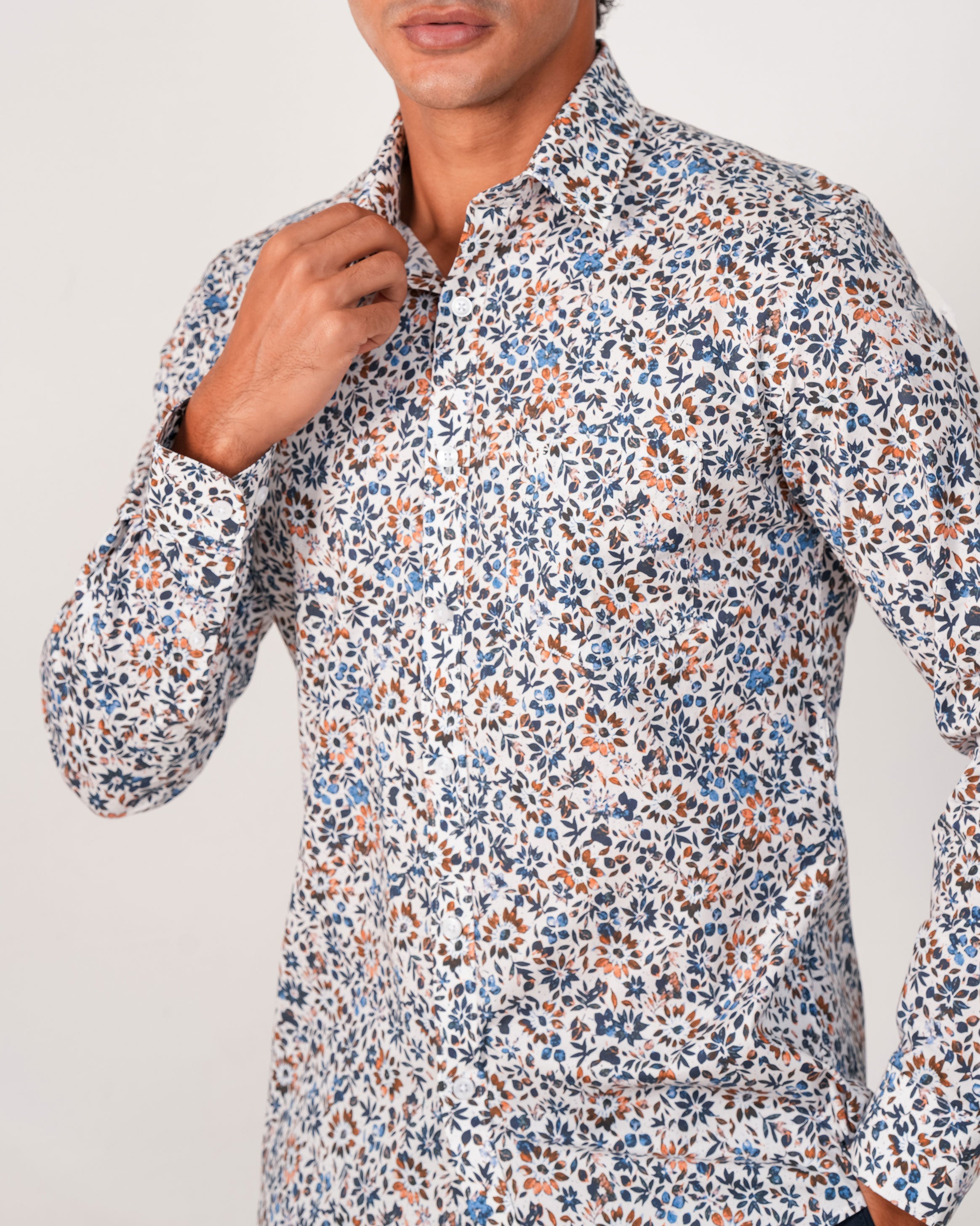 Emerald Evening Printed Slim Fit - Teak