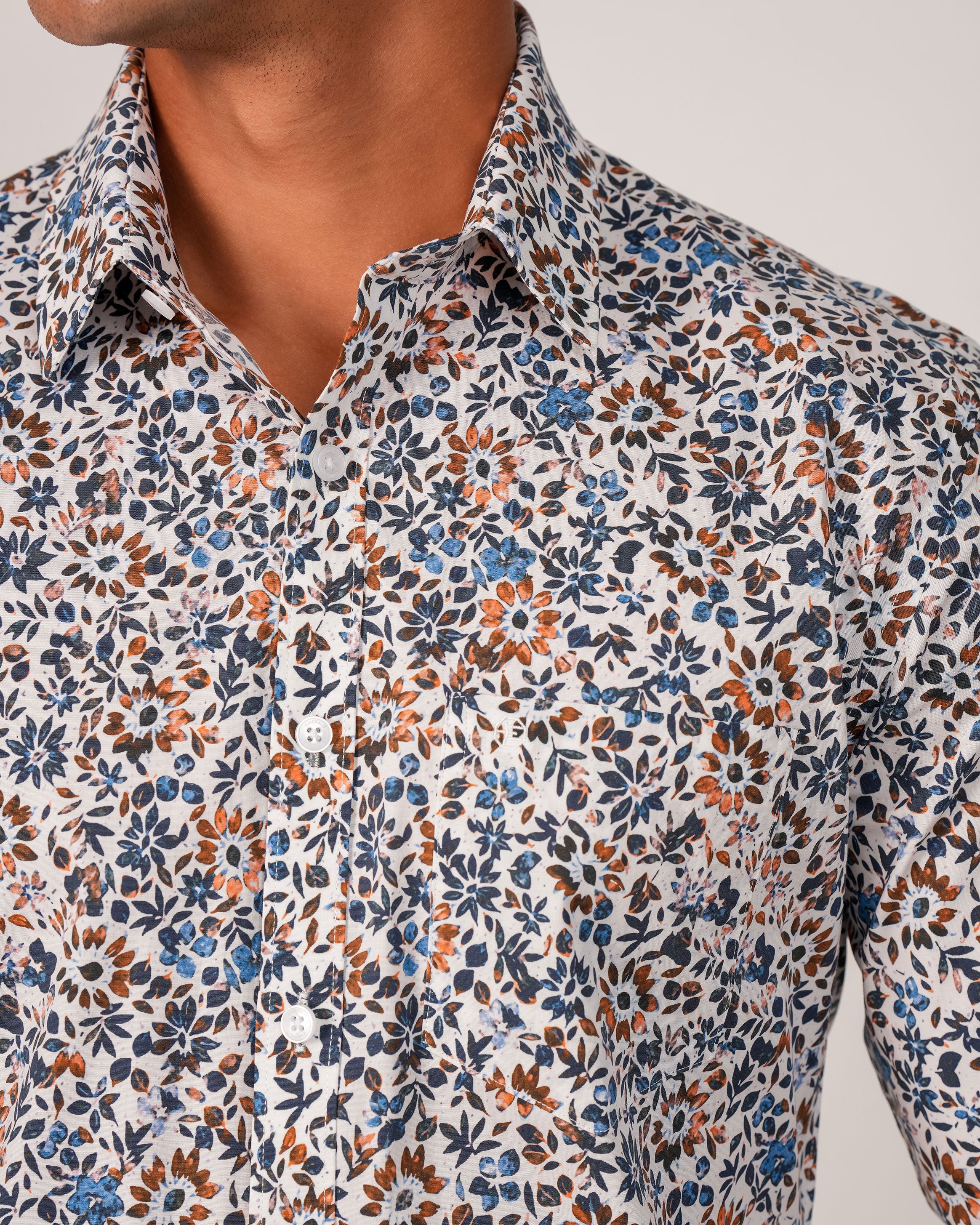 Emerald Evening Printed Slim Fit - Teak