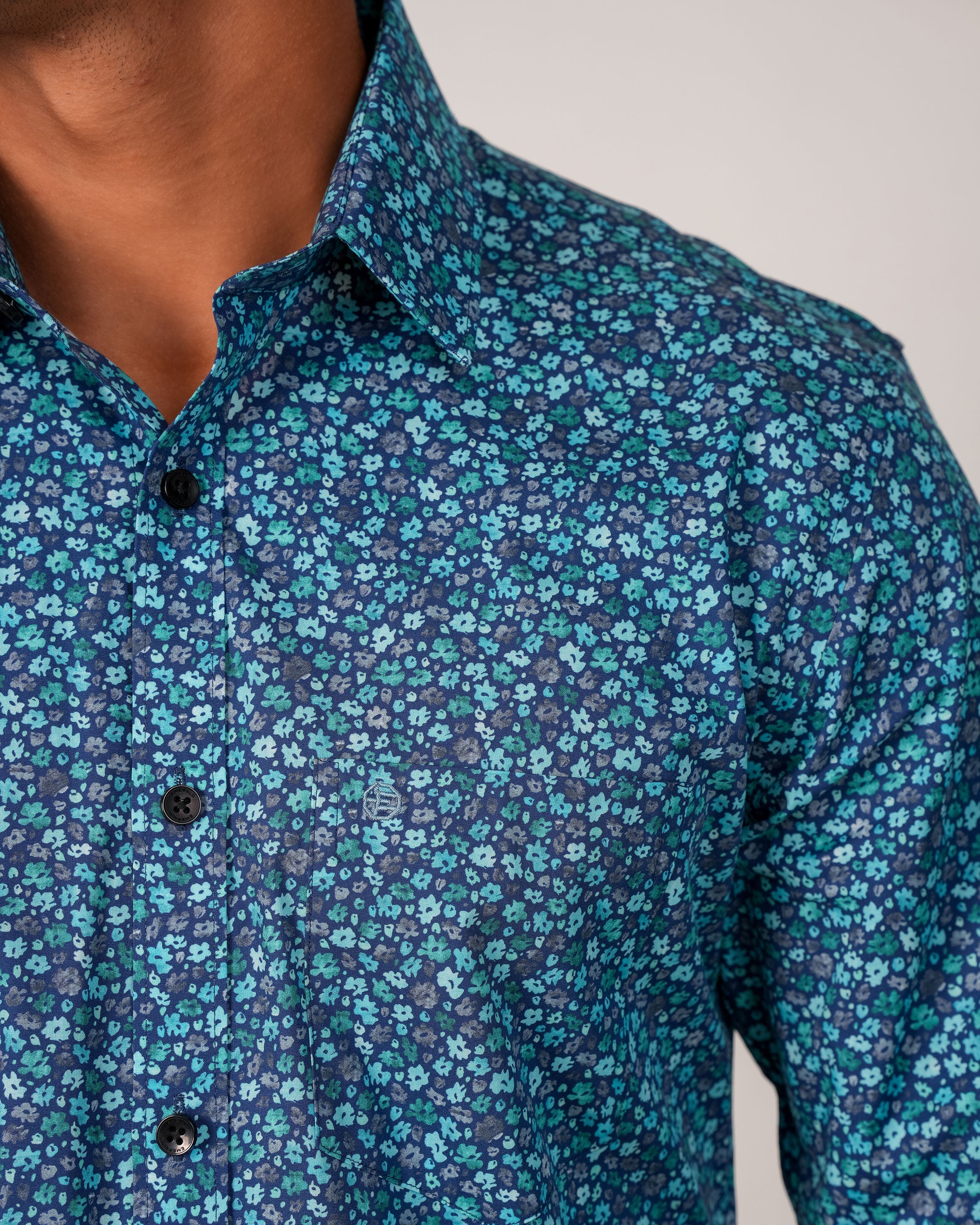 Emerald Evening Printed Slim Fit - True Blue