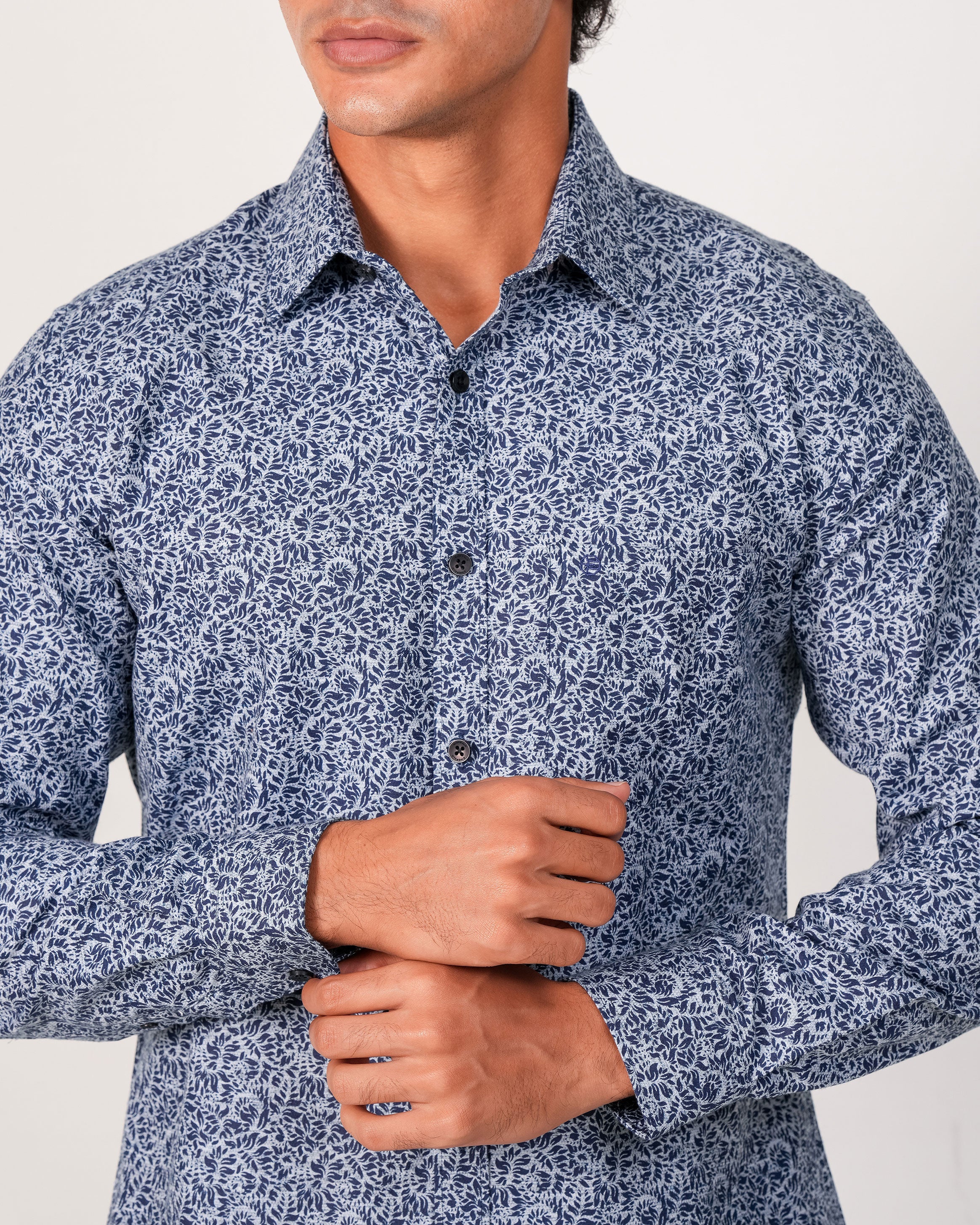 Emerald Evening Printed Slim Fit - Estate Blue