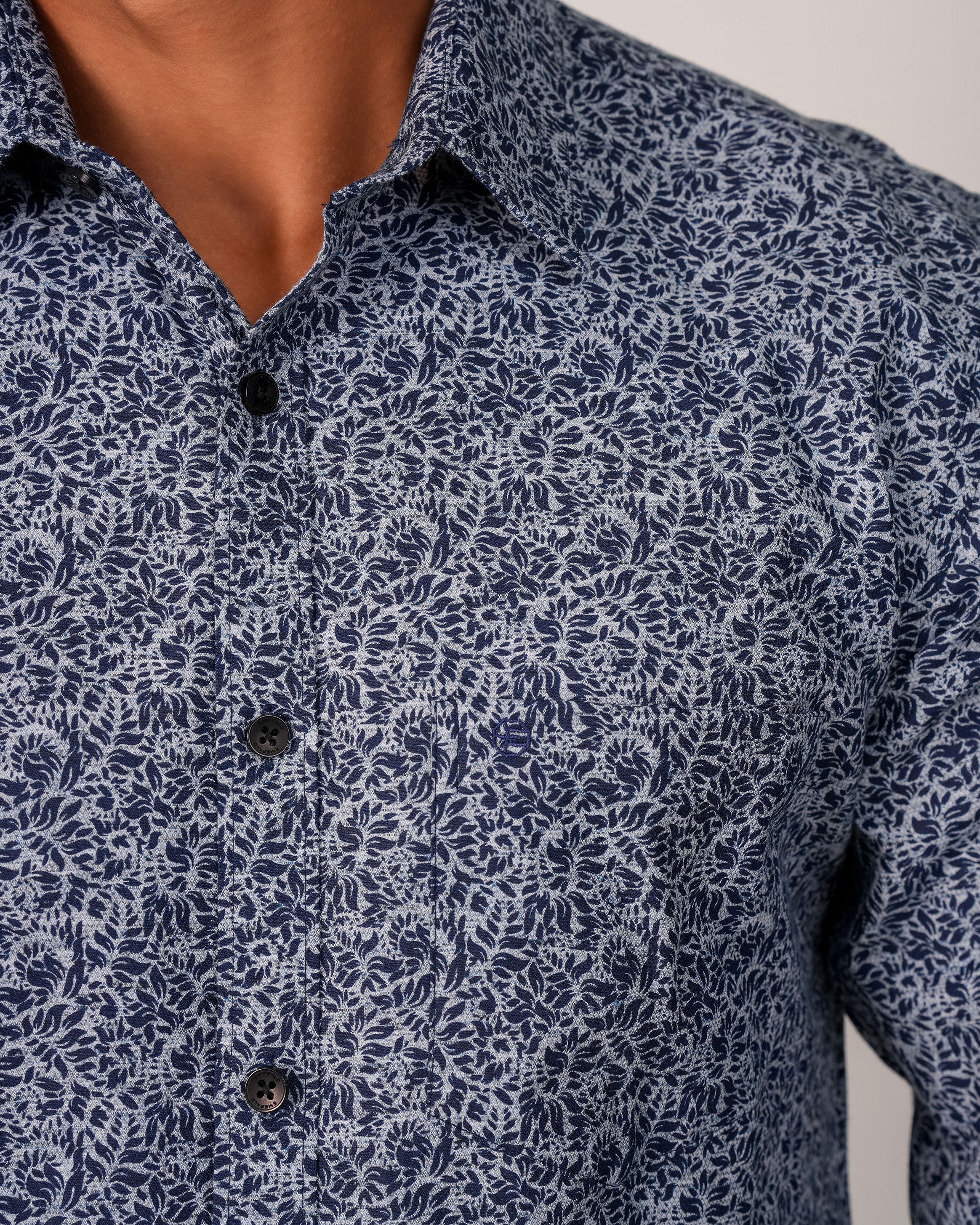 Emerald Evening Printed Slim Fit - Estate Blue