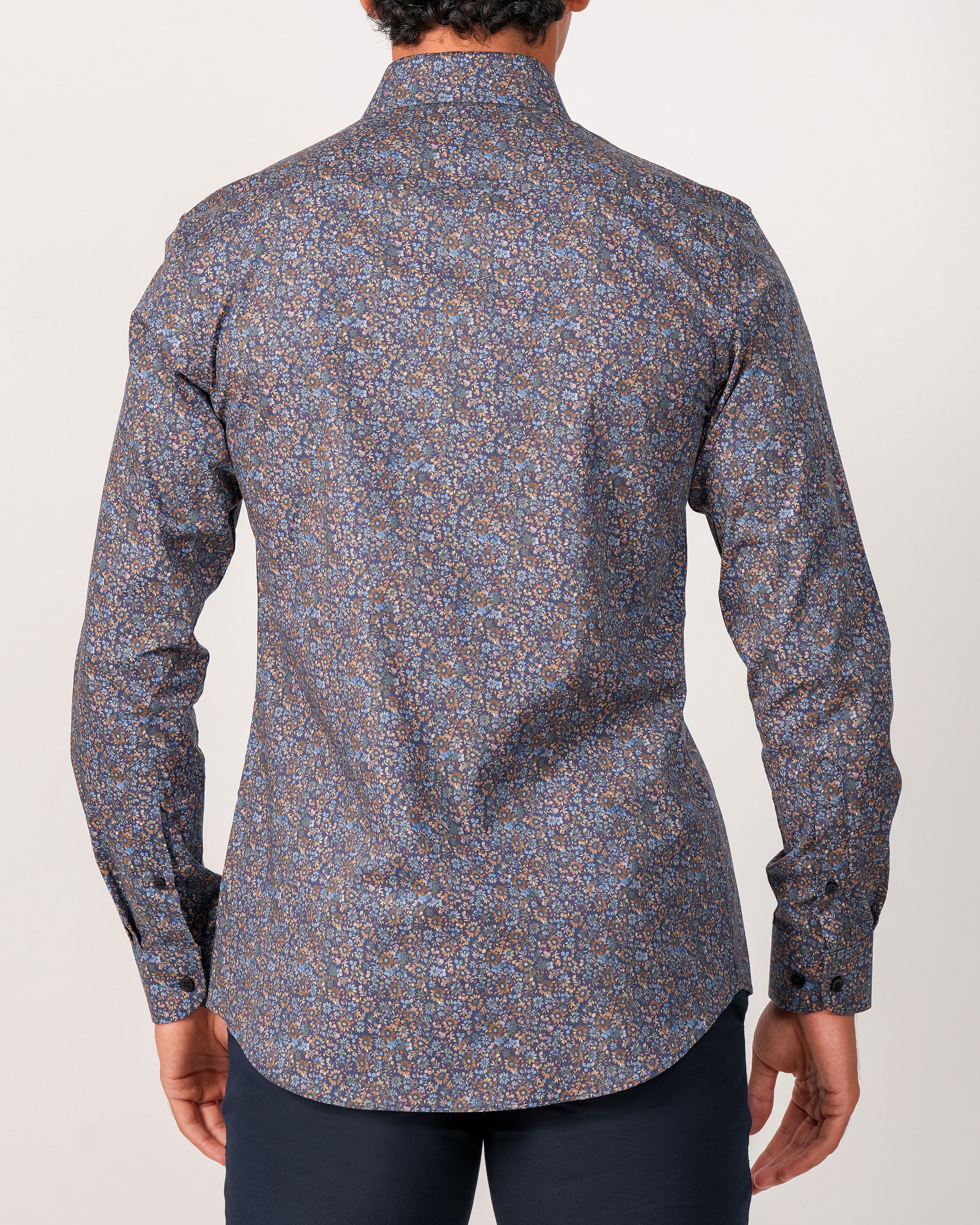 Emerald Evening Printed Slim Fit - Majolica Blue