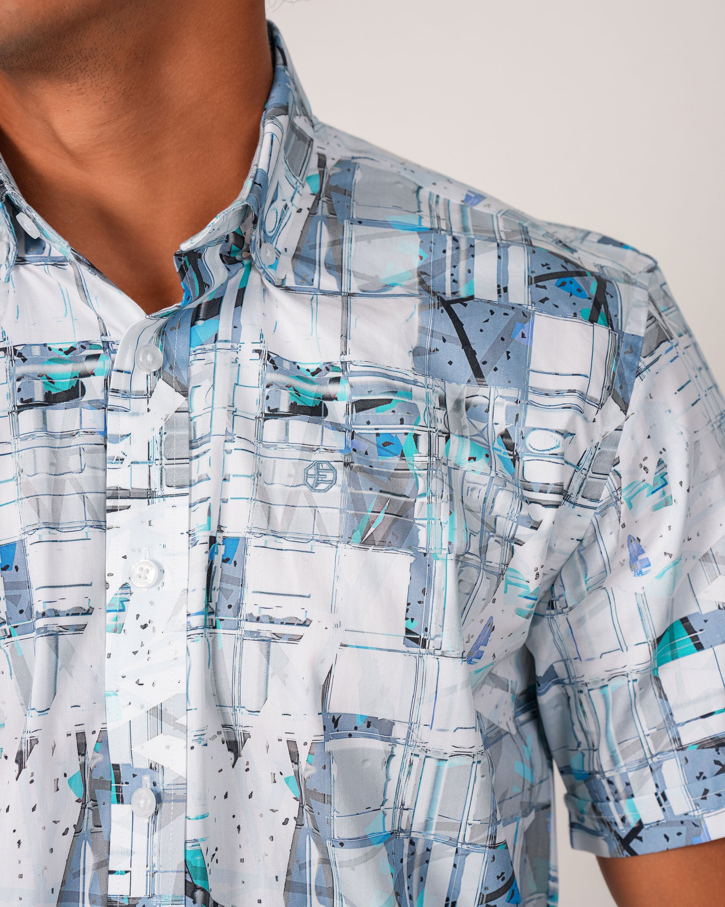 Emerald Casual Printed Regular Fit - Soothing Sea