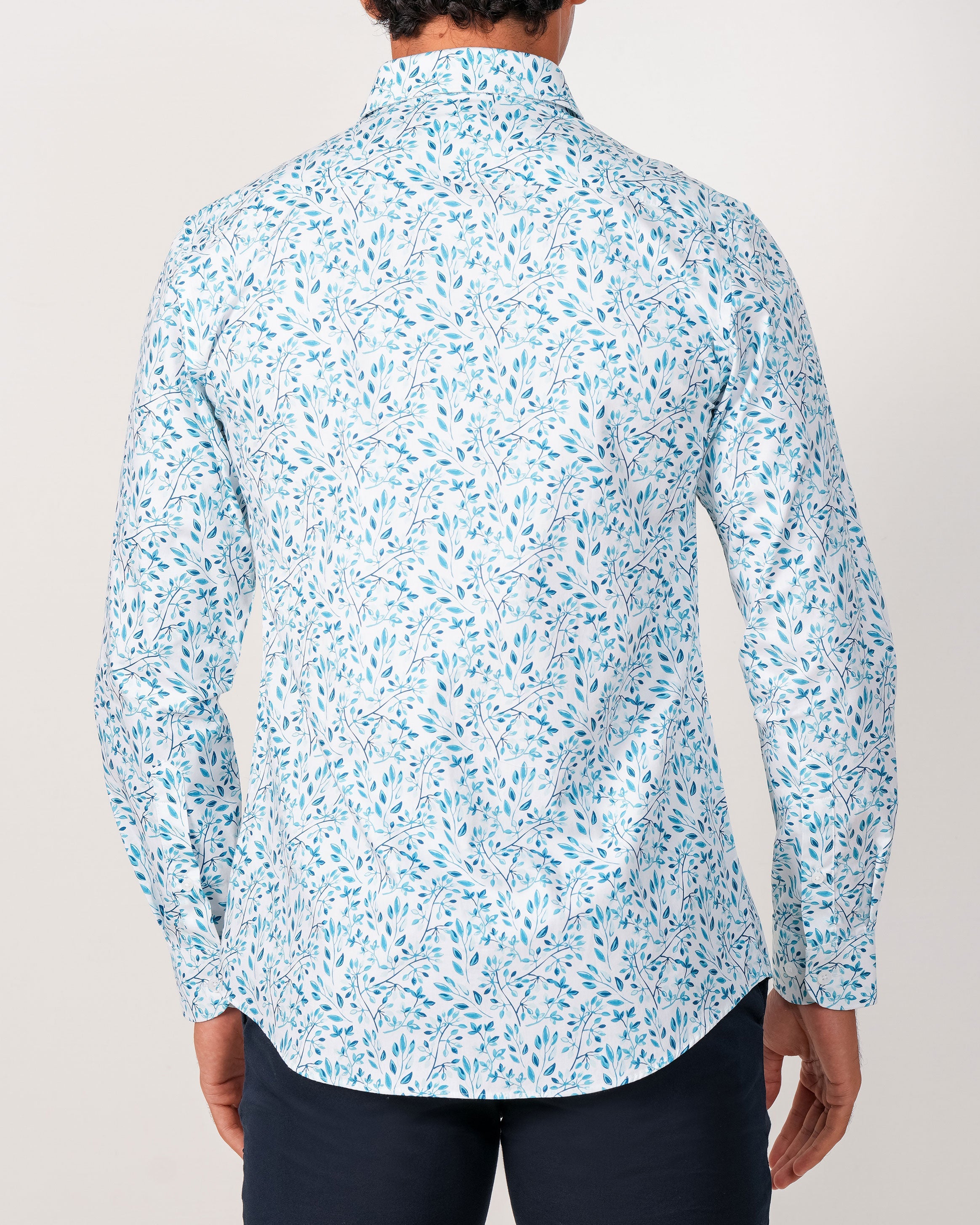 Emerald Evening Printed Slim Fit - Cashmere Blue