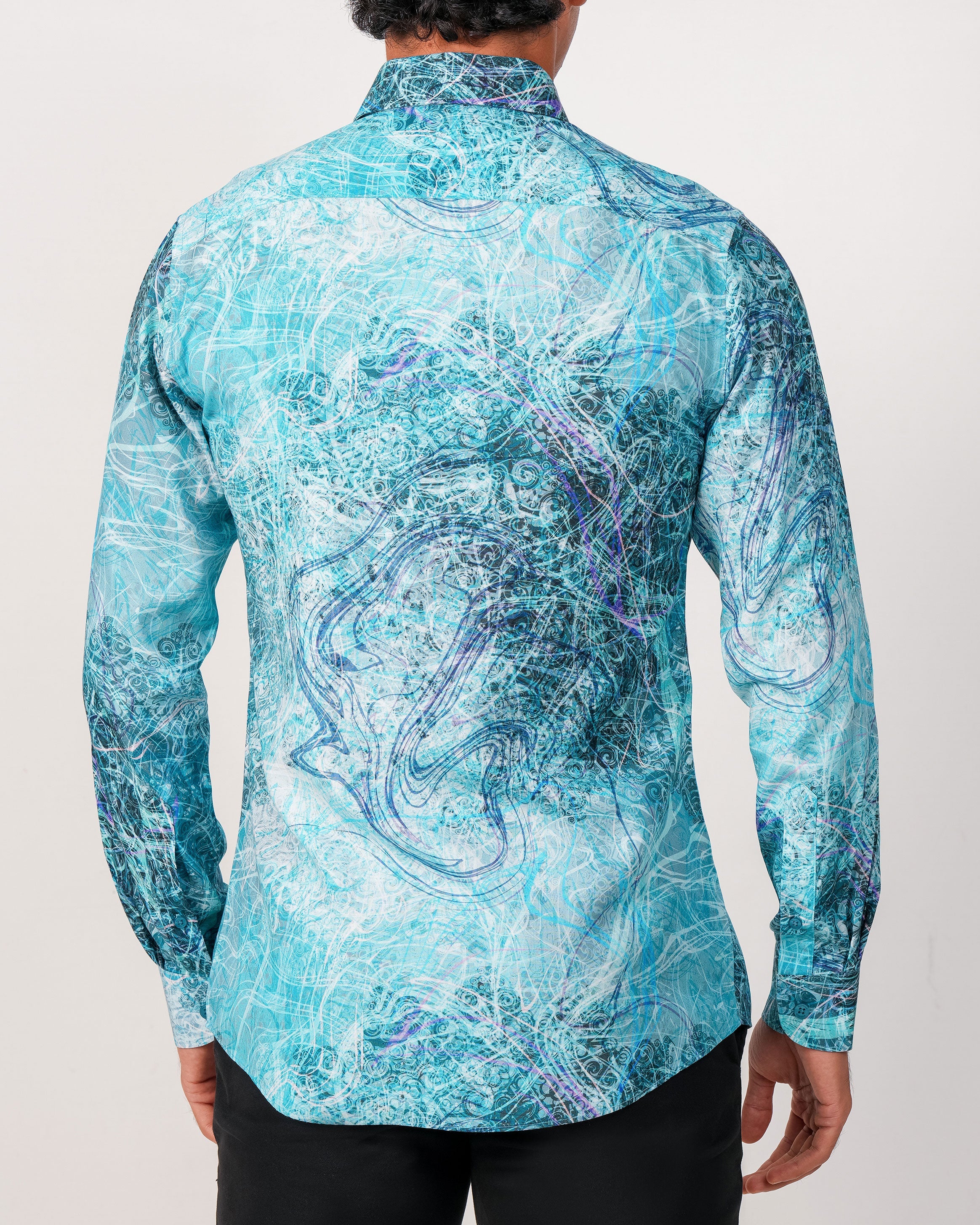Emerald Evening Printed Slim Fit - Sky
