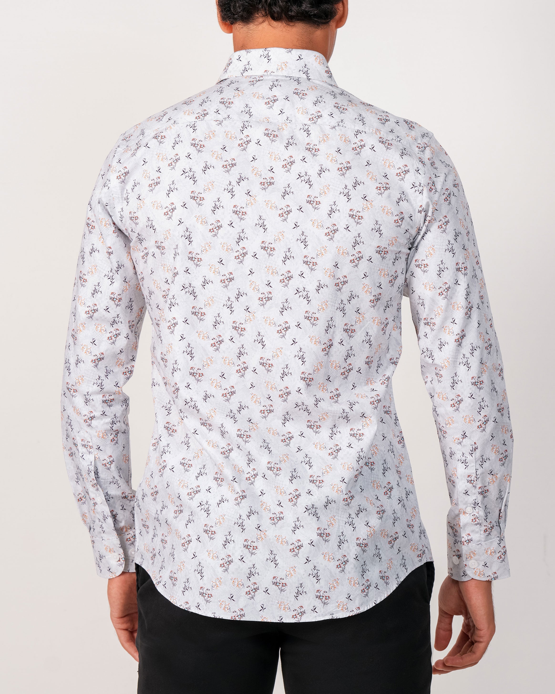 Emerald Evening Printed Slim Fit - Steel Grey