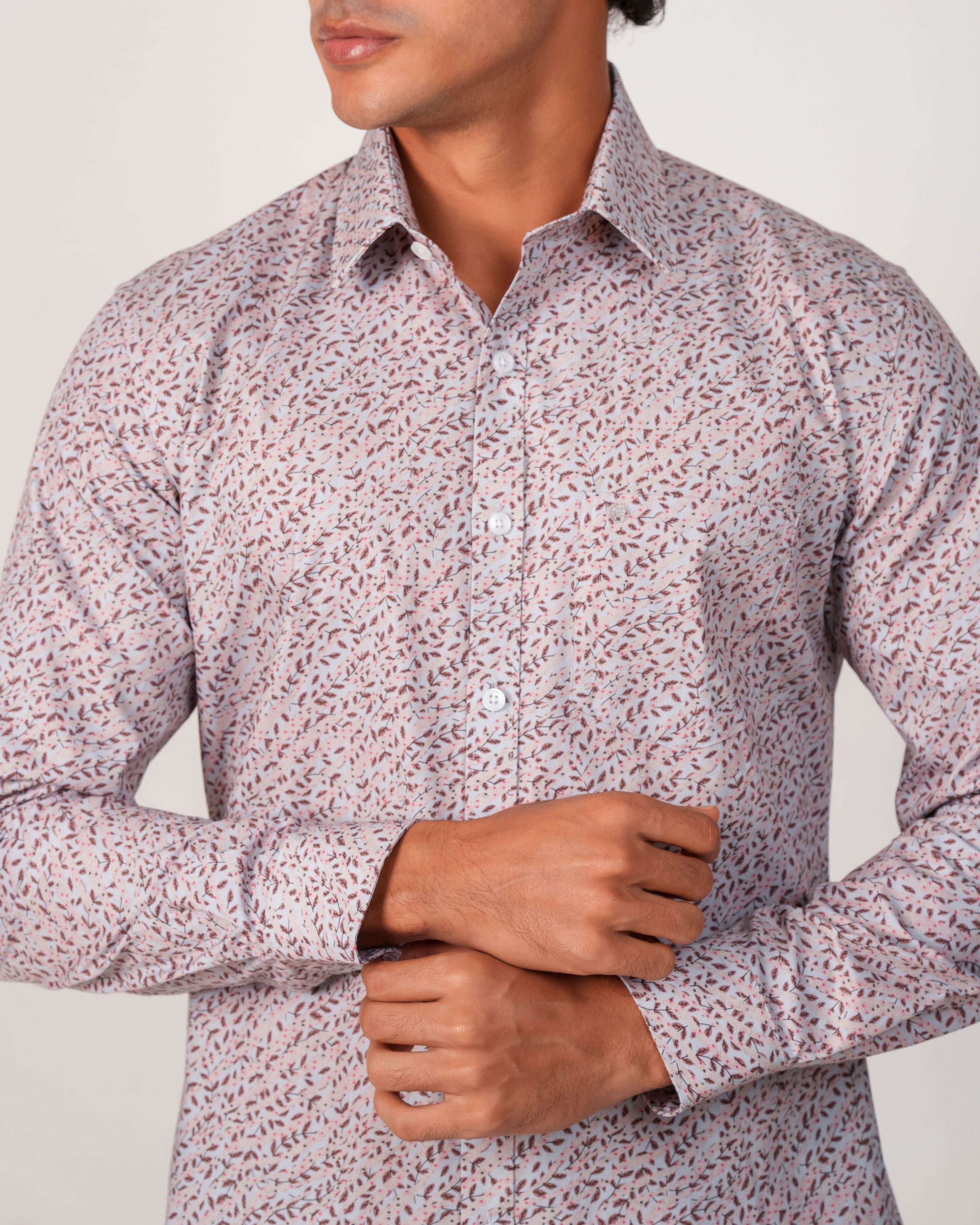 Emerald Evening Printed Slim Fit - Sea Fog