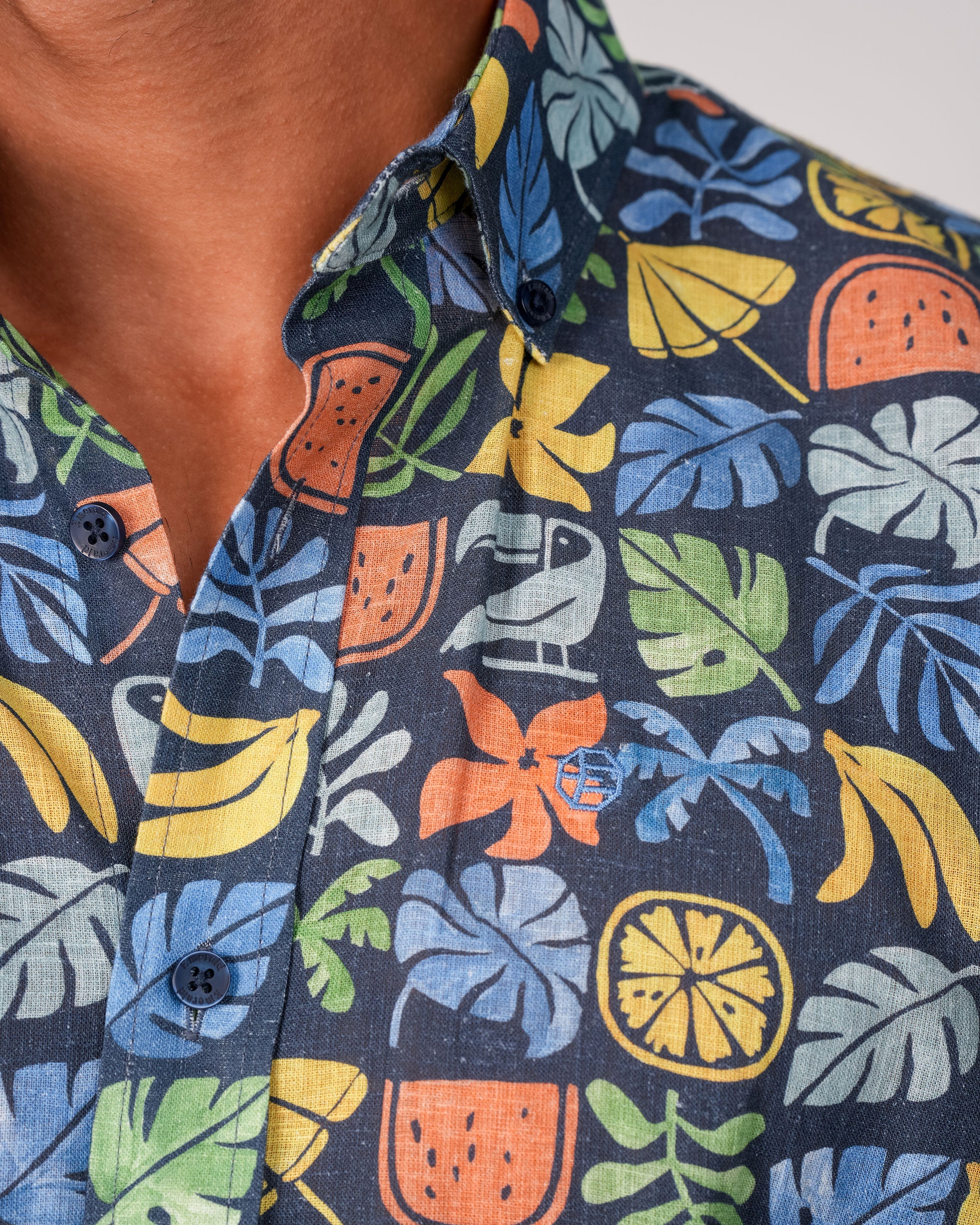 Emerald Casual Printed Regular Fit - Orion Blue