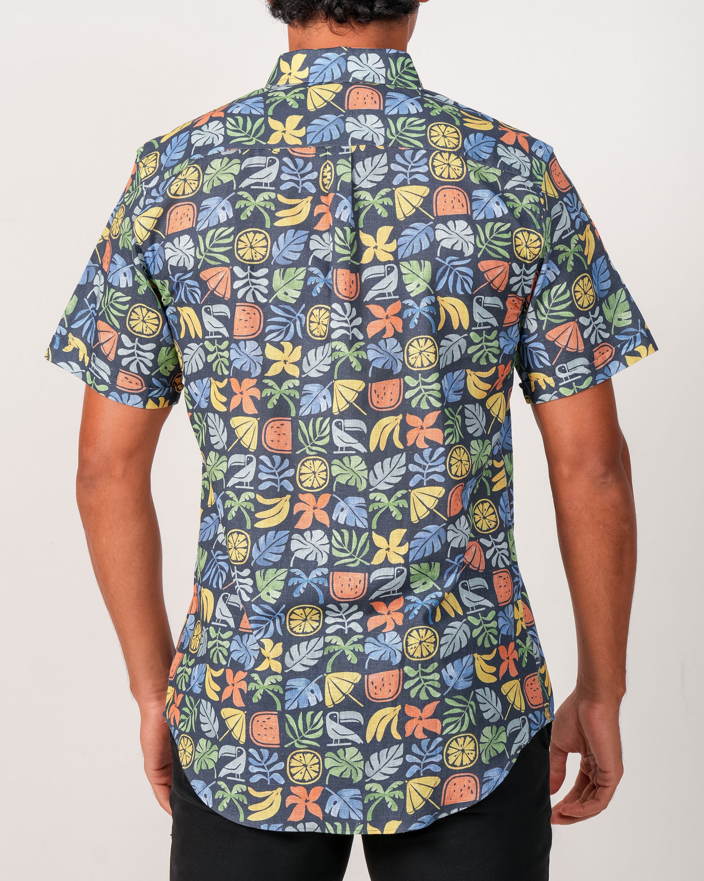 Emerald Casual Printed Regular Fit - Orion Blue