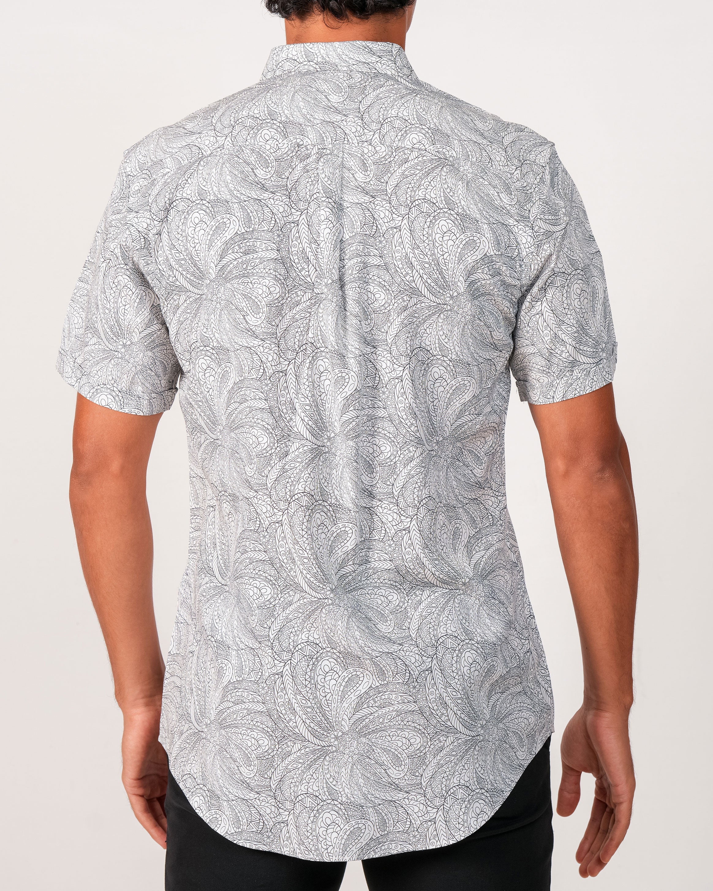 Emerald Casual Printed Regular Fit - Black