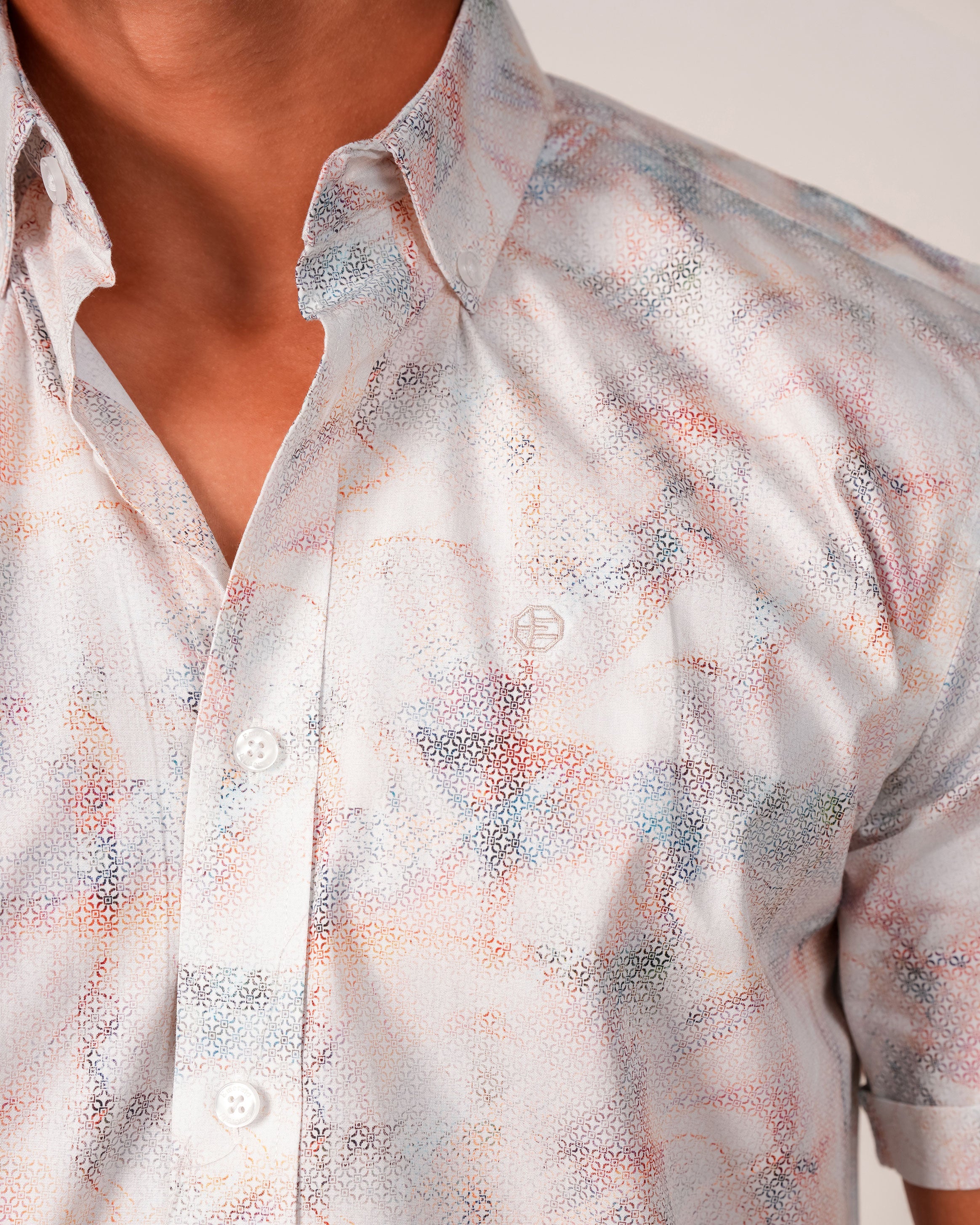 Emerald Casual Printed Regular Fit - Mandarin Orange