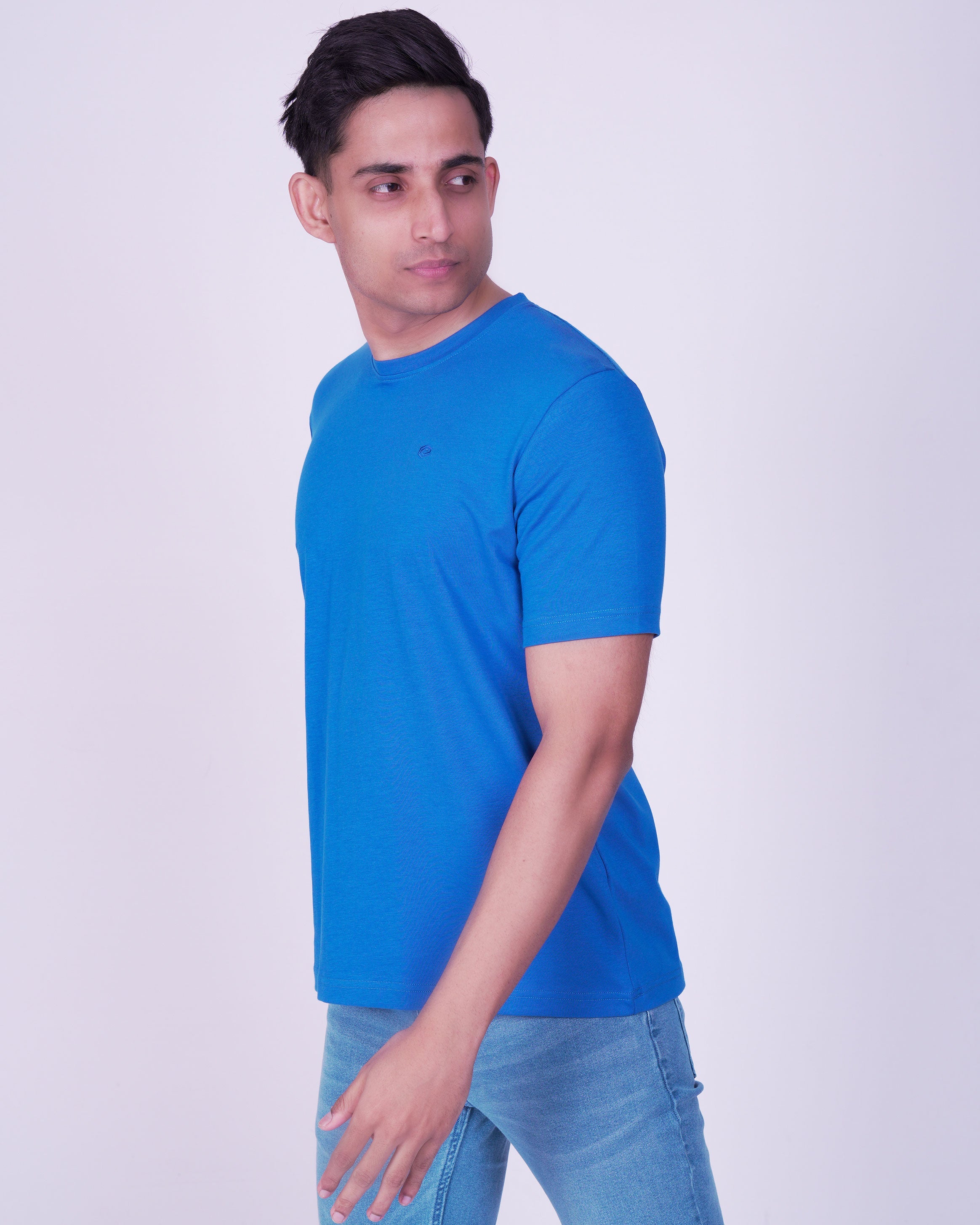 Emerald Crew Neck Slim Fit-Dazzling Blue