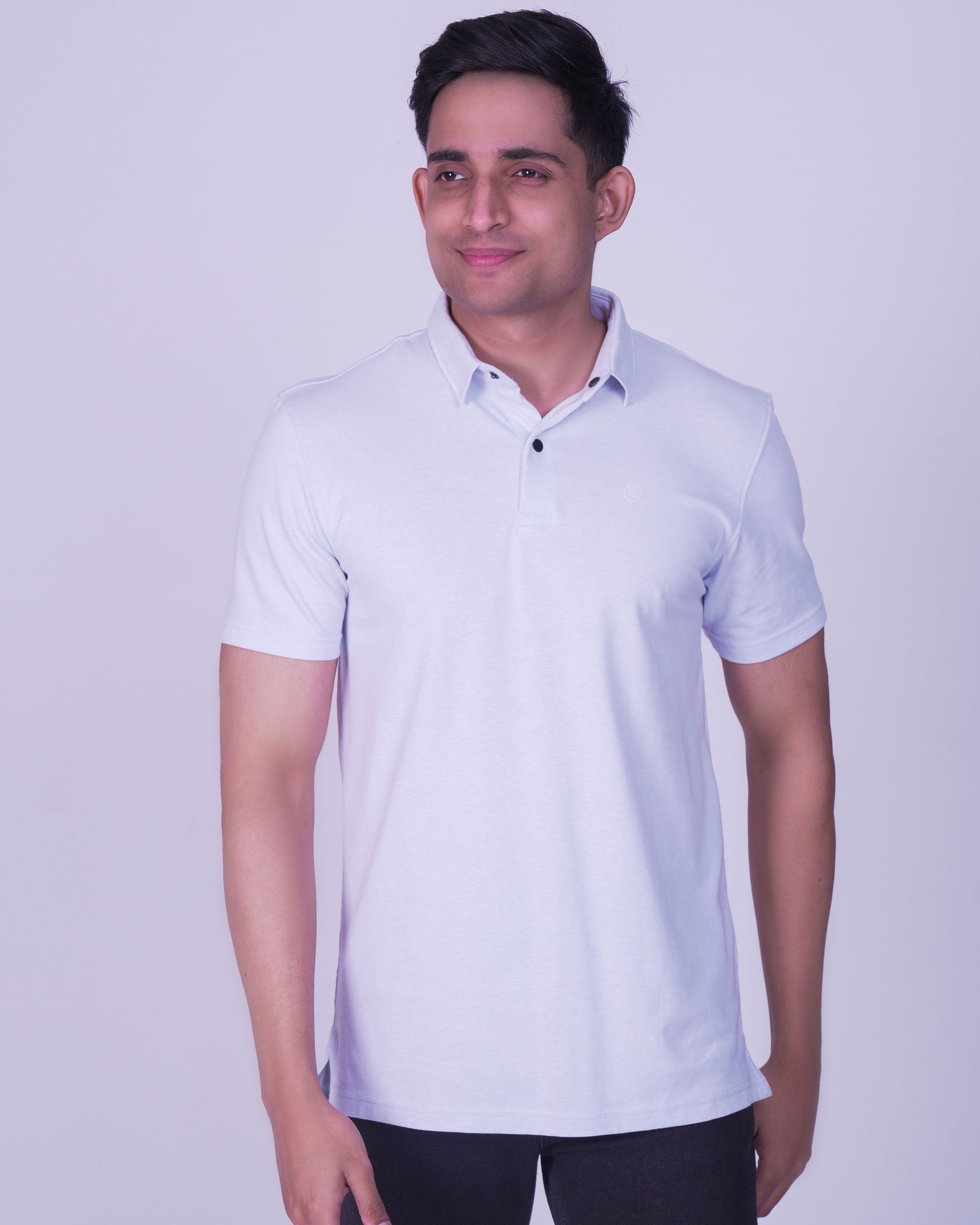 Emerald Polo Plain Slim Fit-Arctic