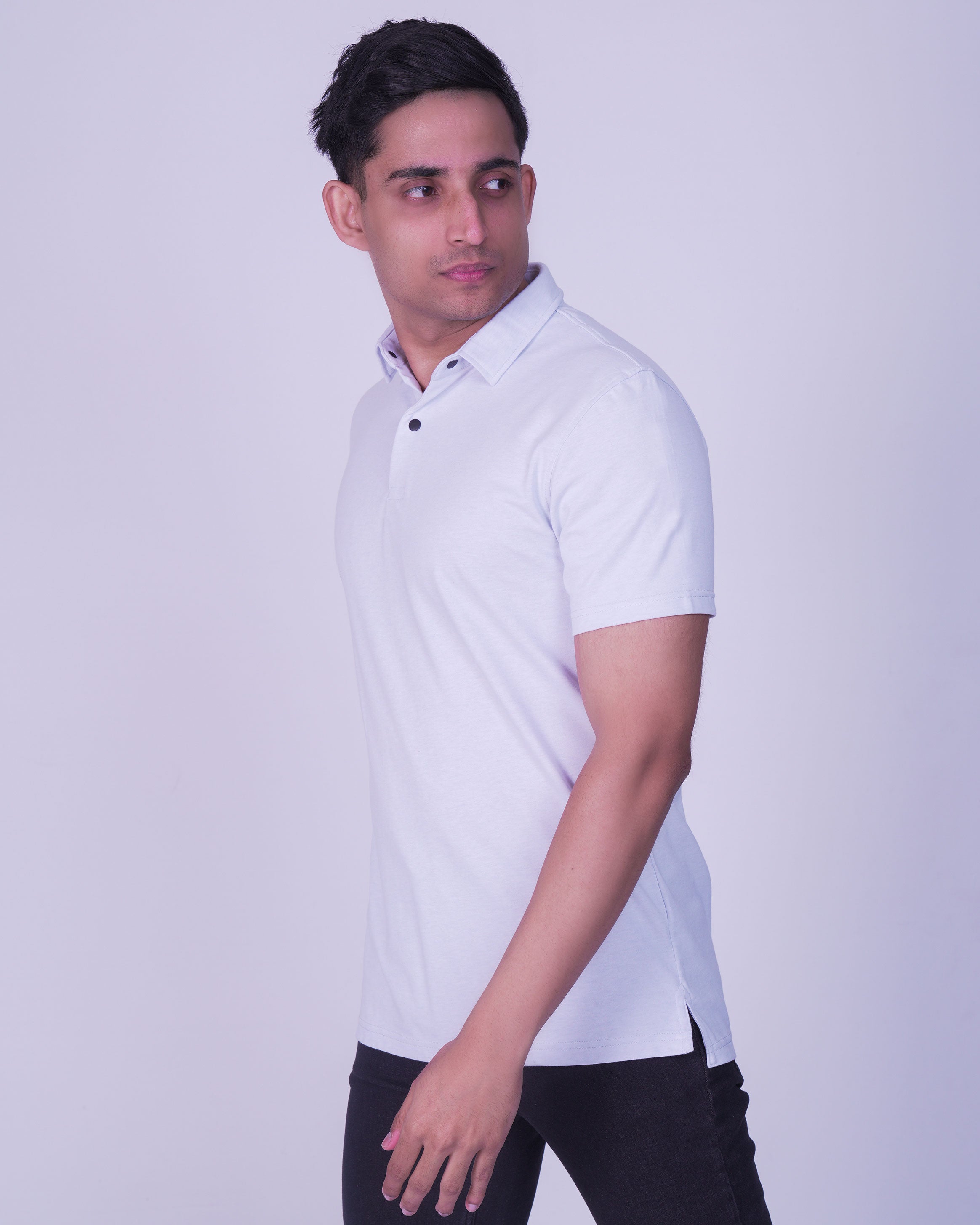 Emerald Polo Plain Slim Fit-Arctic