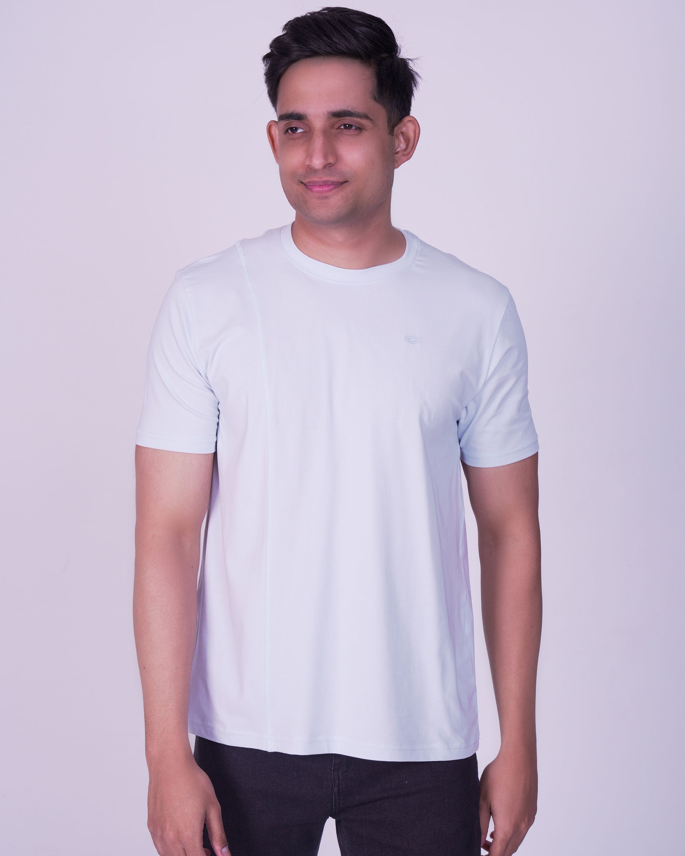 Emerald Crew Neck Slim Fit-Pastel Blue