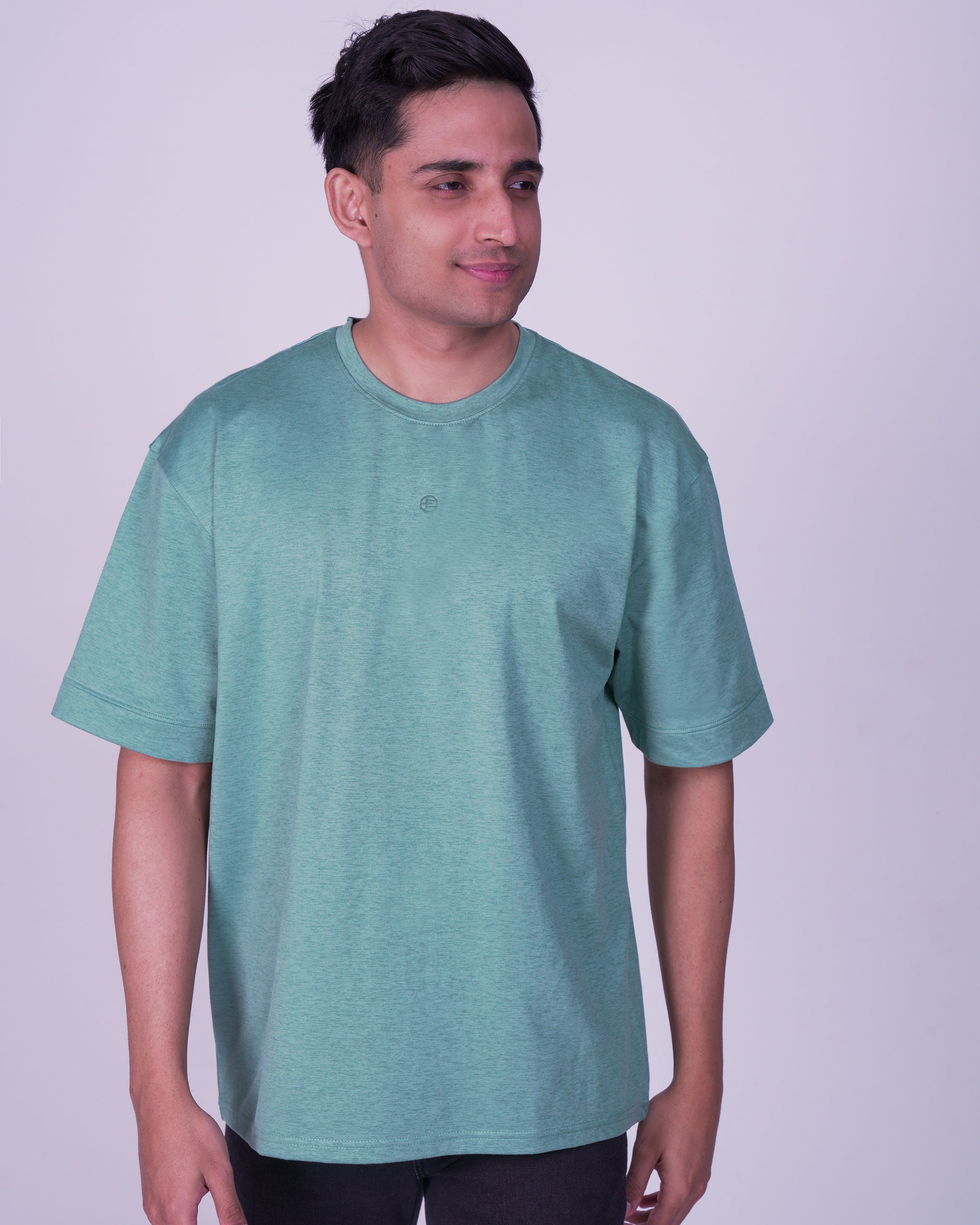 Emerald Oversized Plain Tee-Malachite Green