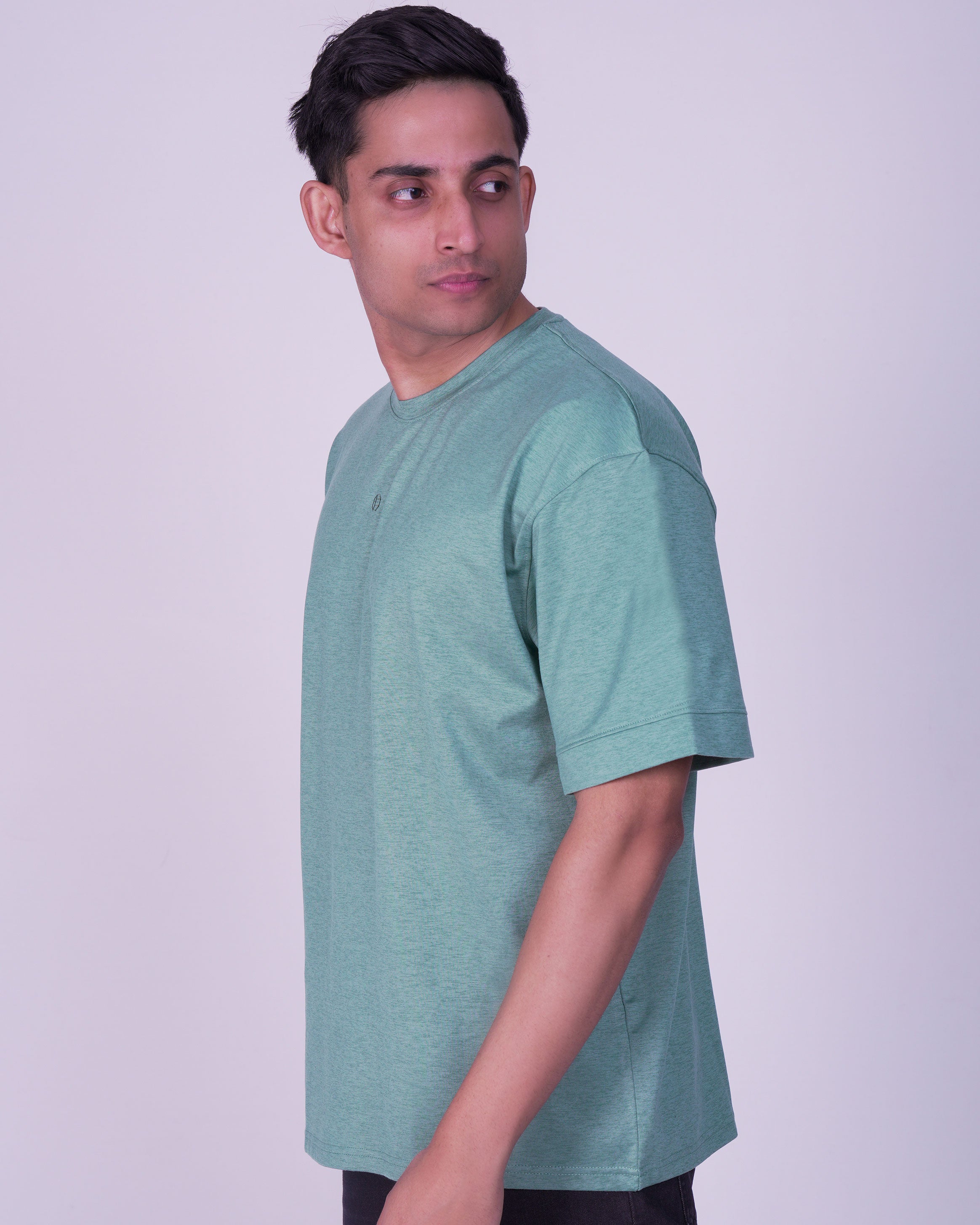 Emerald Oversized Plain Tee-Malachite Green