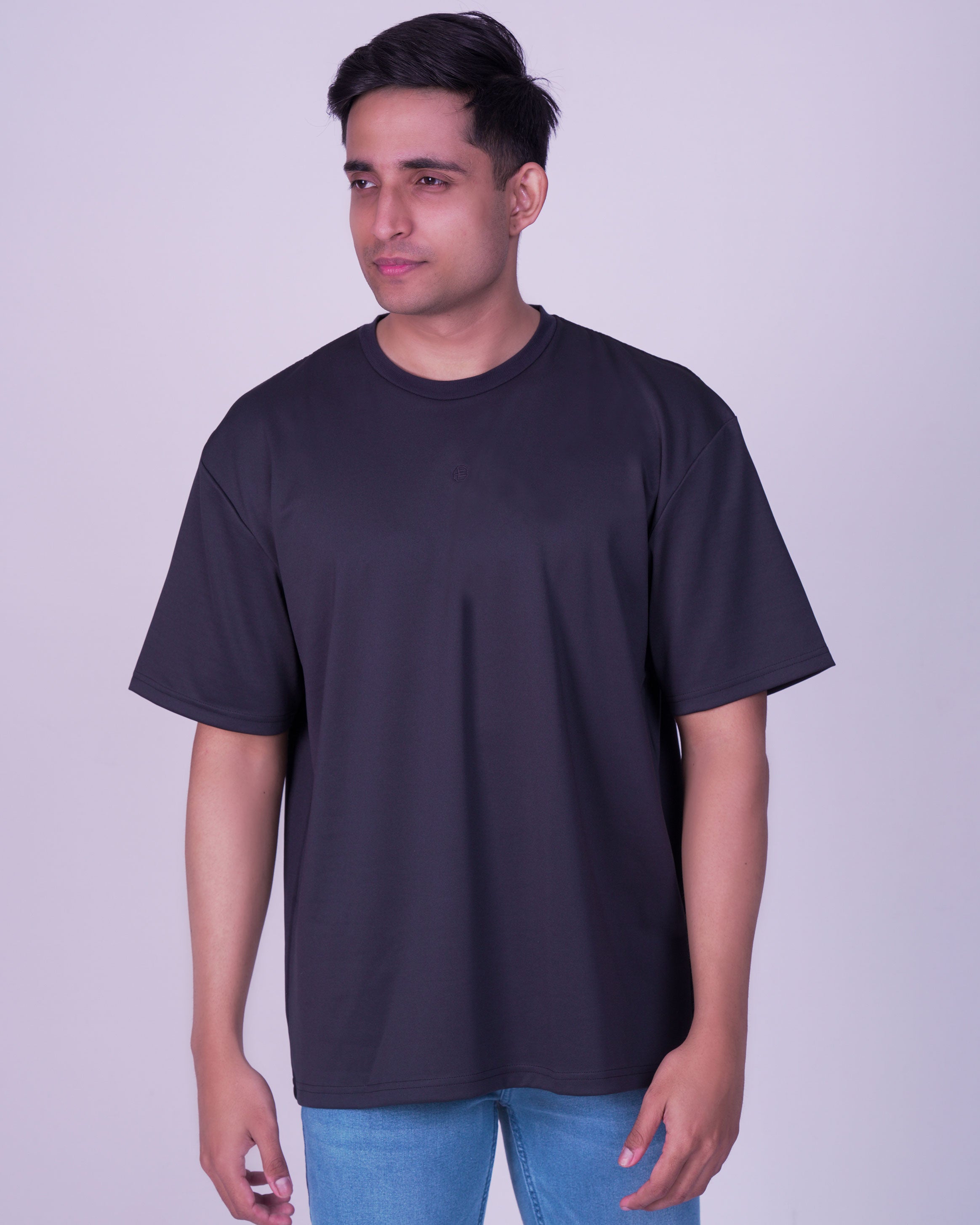 Emerald Oversized Plain Crew Neck Tee-Licorice