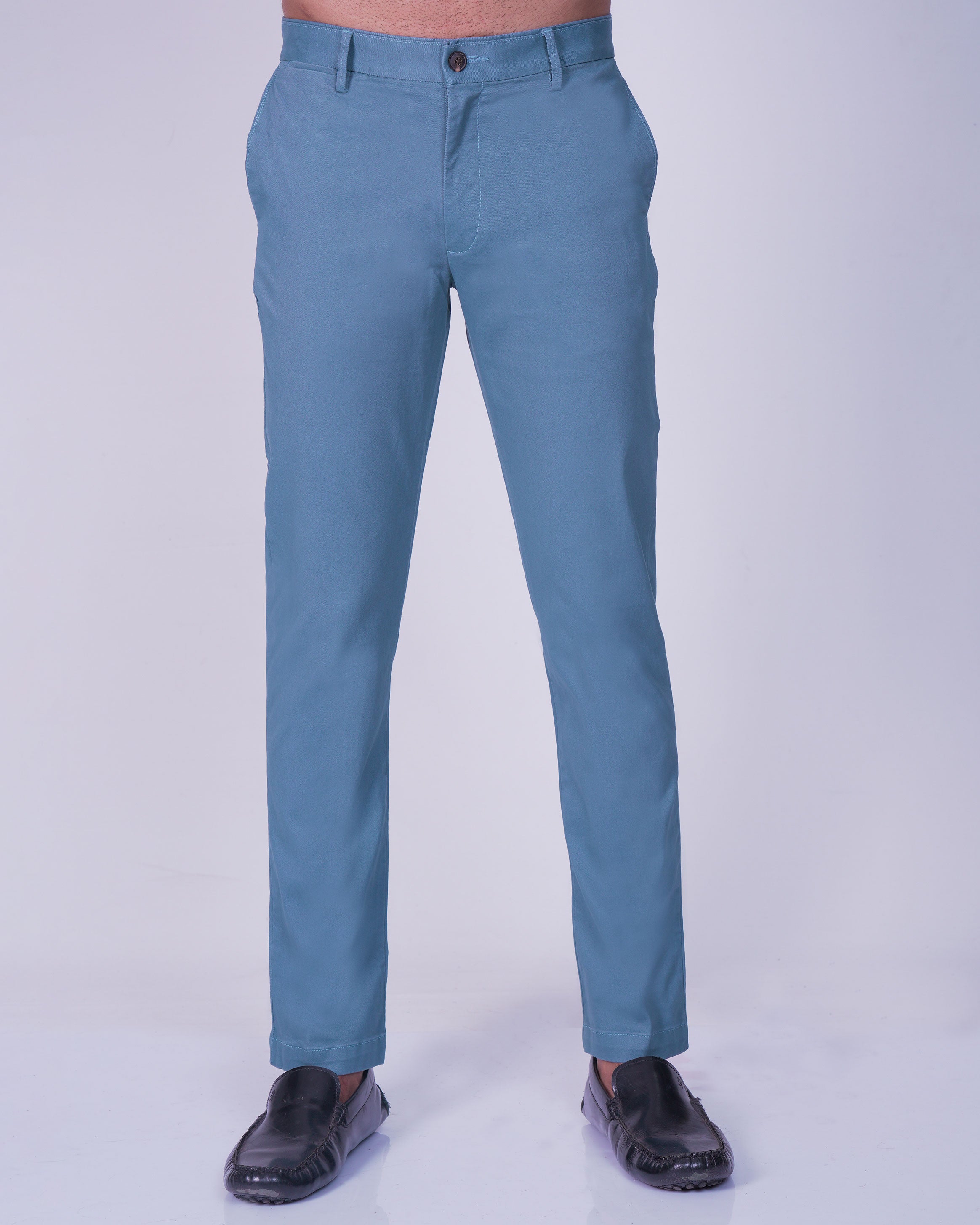 Emerald Chino Z Plain Slim Fit-Cloisonne Blue