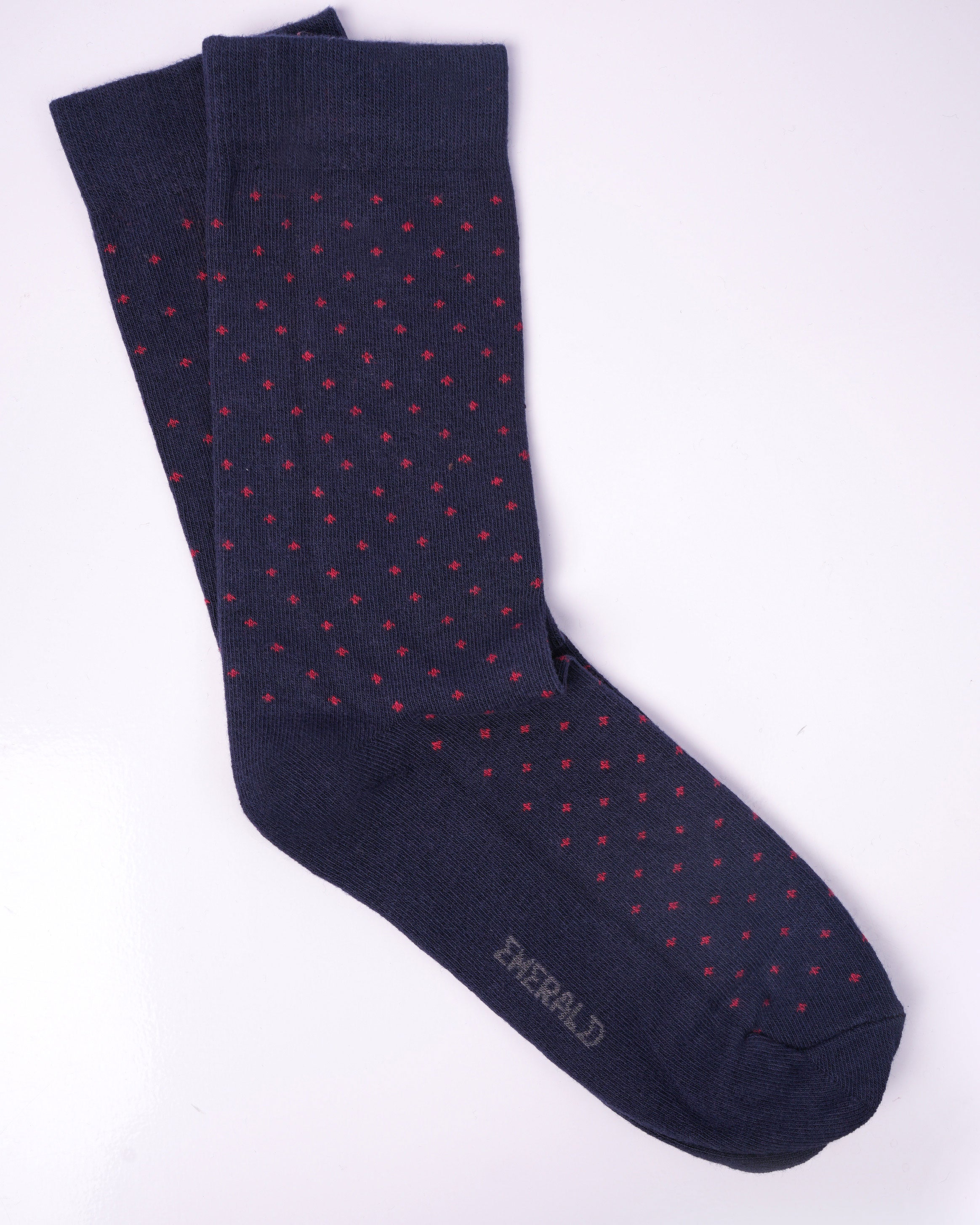 Emerald Socks - Navy with Red dot