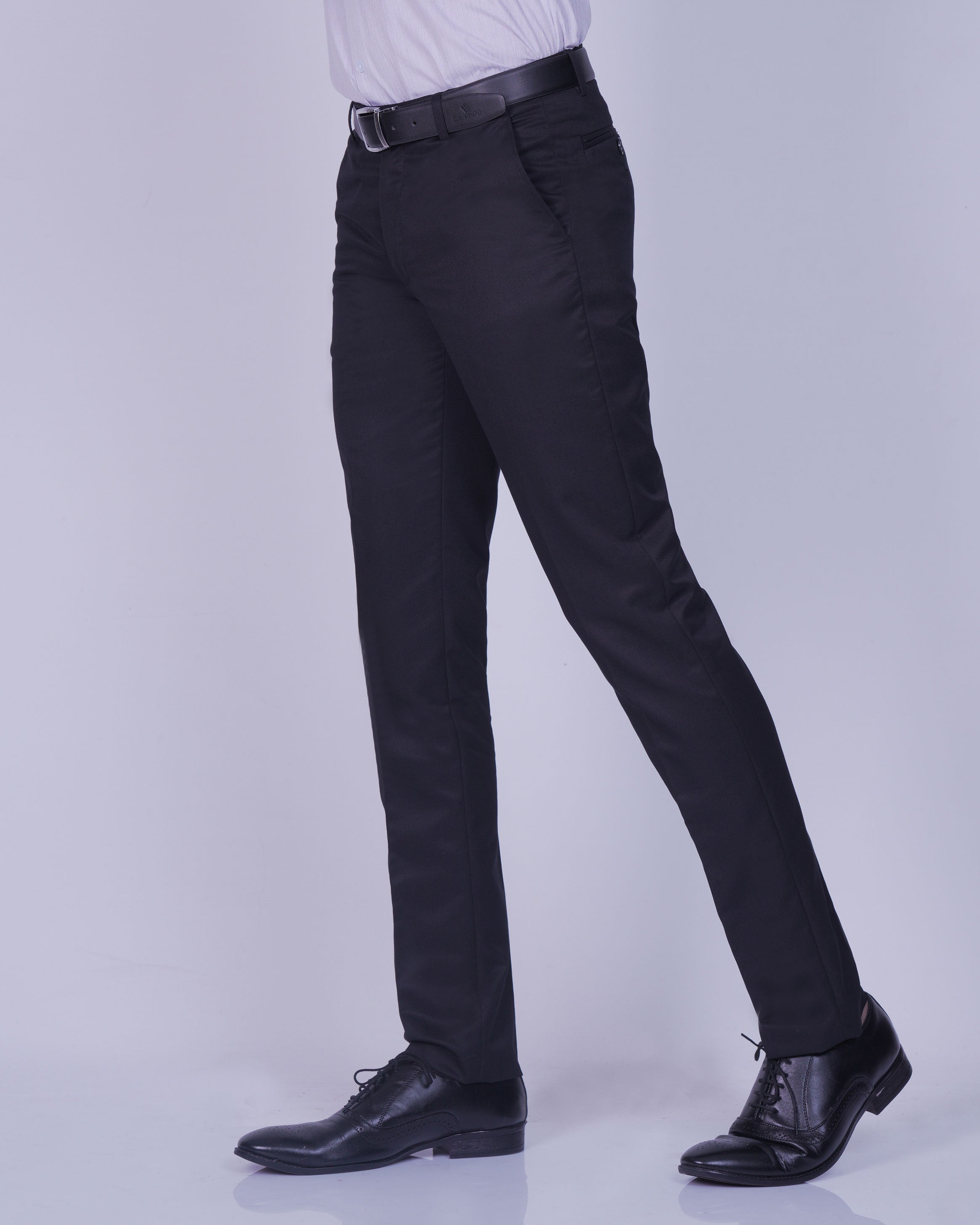 Emerald Formal Trouser Plain Ultra Slim Fit-Black