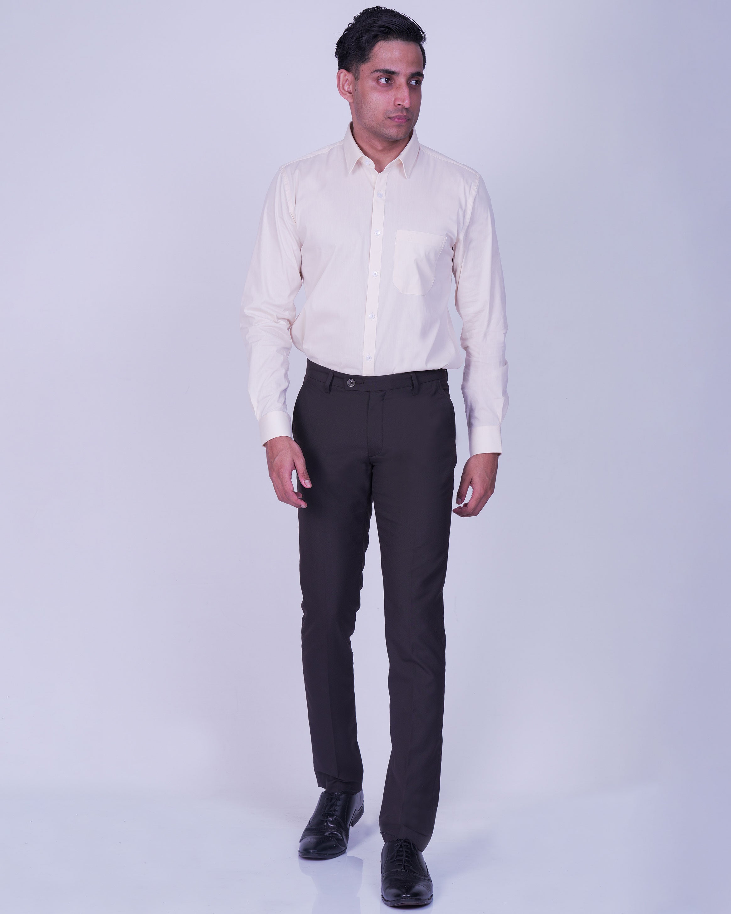 Emerald Corporate Plain Slim Fit-White Swan