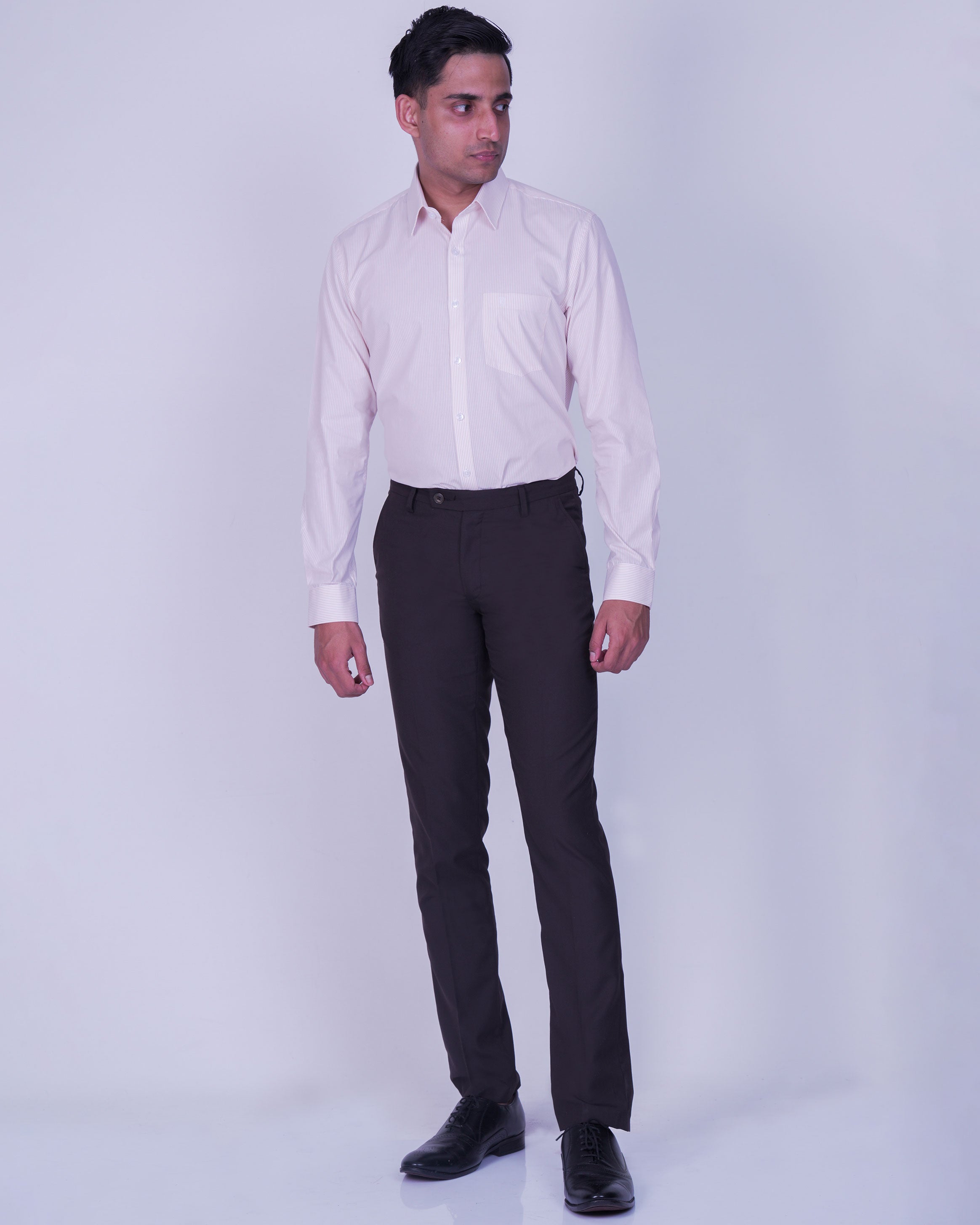 Emerald Corporate Narrow London Stripe Slim Fit-Creme Brulee