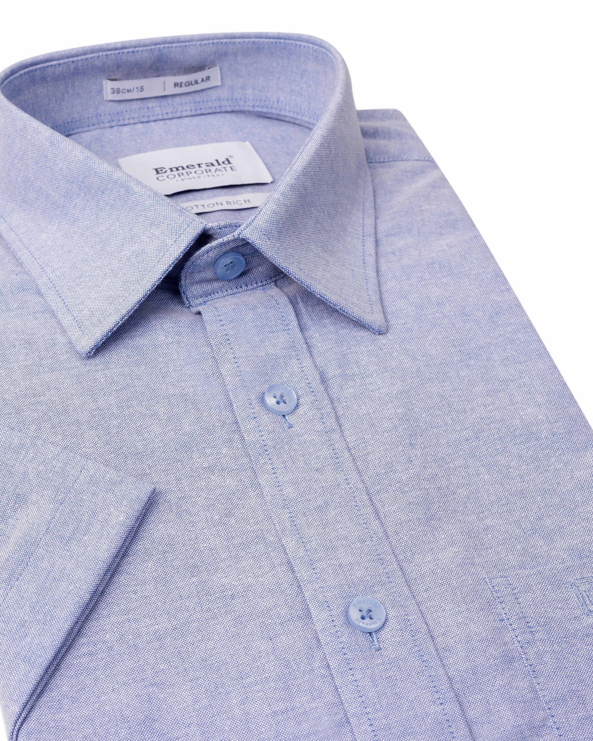 Emerald Corporate Oxford Regular Fit - Blue Marina