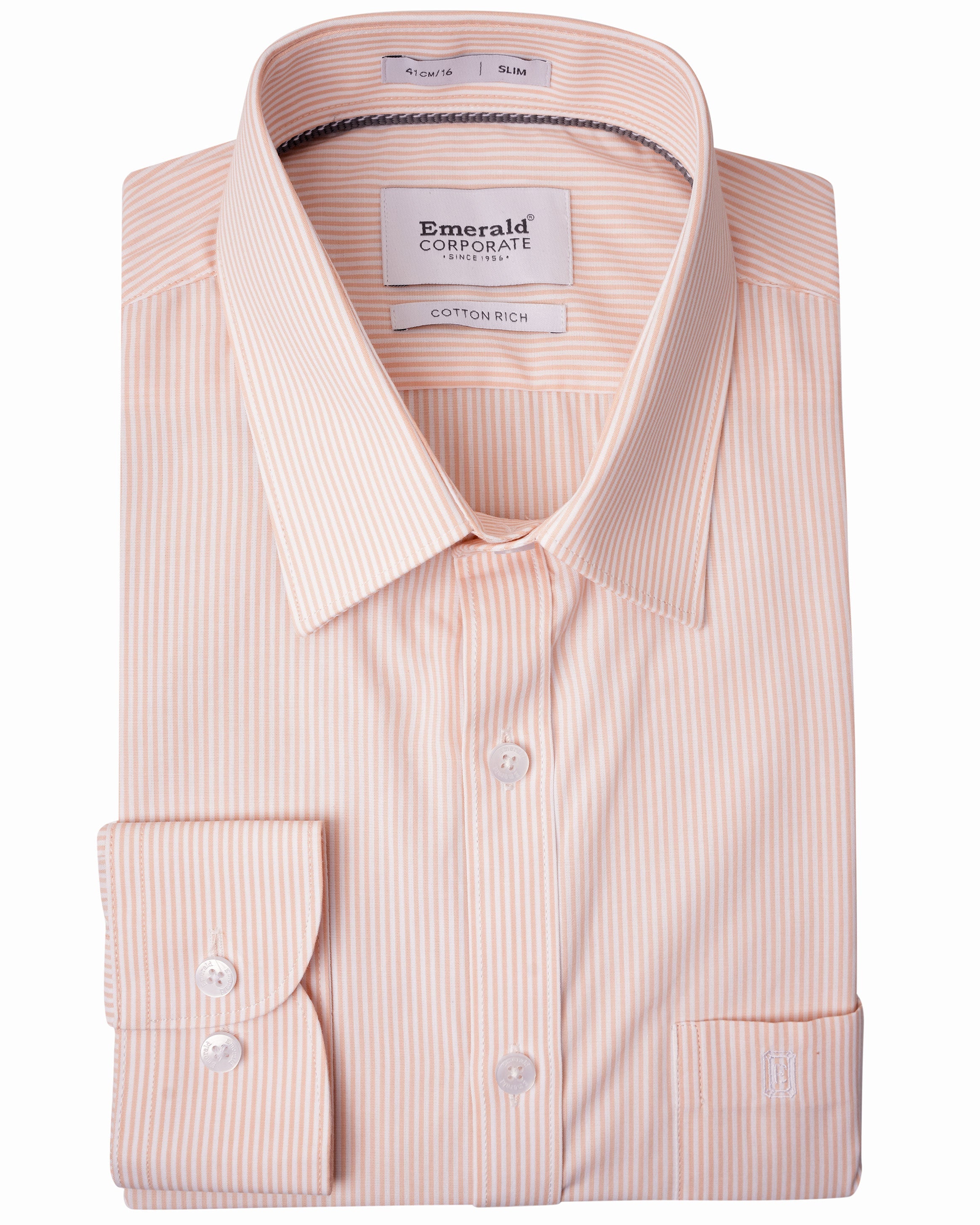 Emerald Corporate Narrow London Stripe Slim Fit - Creme Brulee