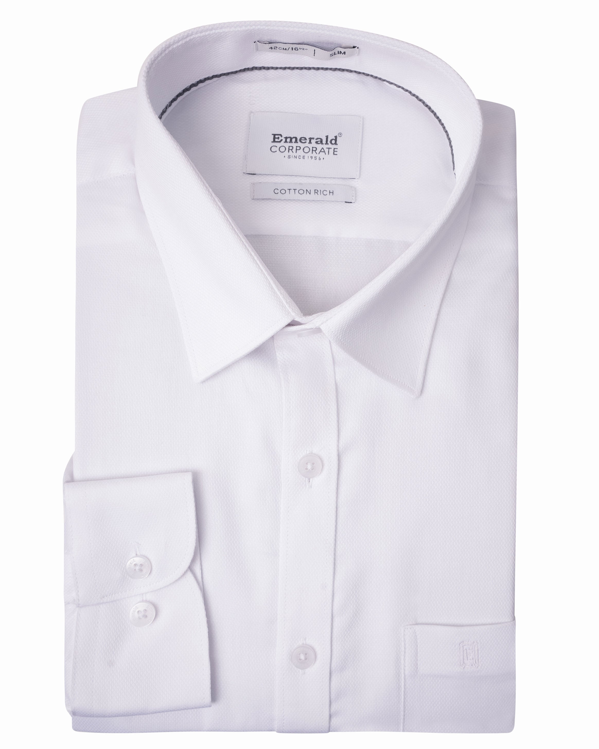 Emerald Corporate Dobby Slim Fit - Cloud Dancer