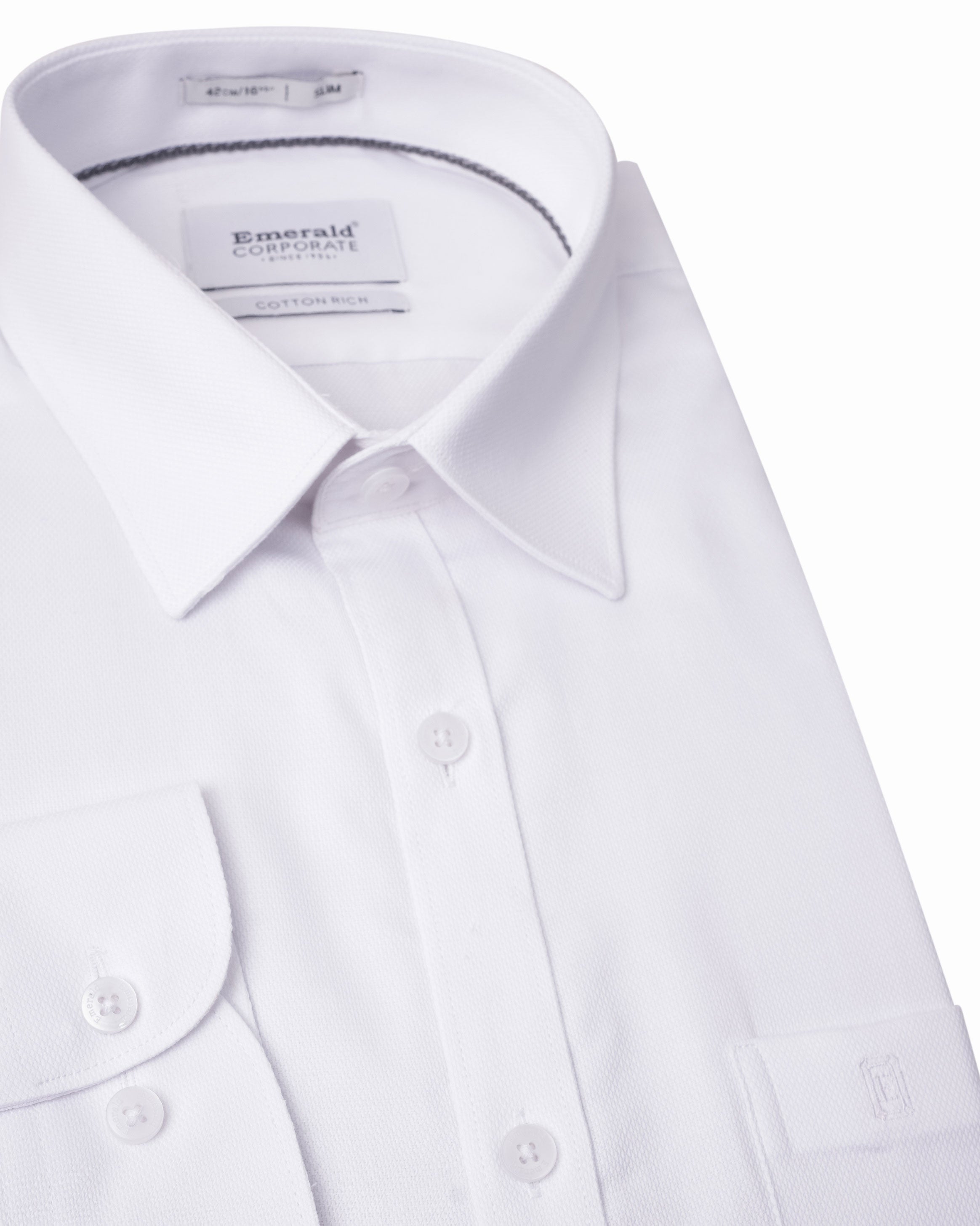 Emerald Corporate Dobby Slim Fit - Cloud Dancer