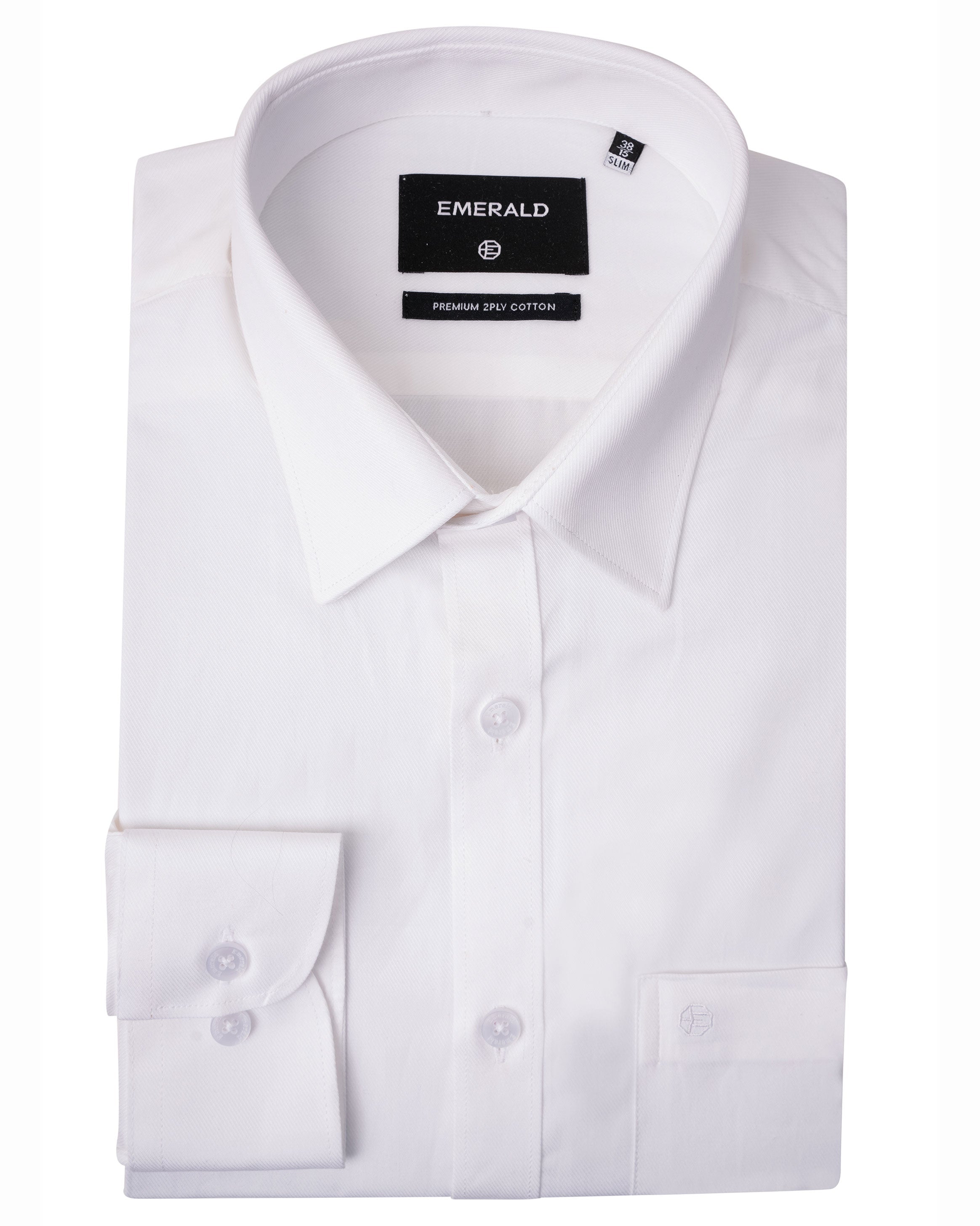 Emerald Formal Plain Slim Fit - White
