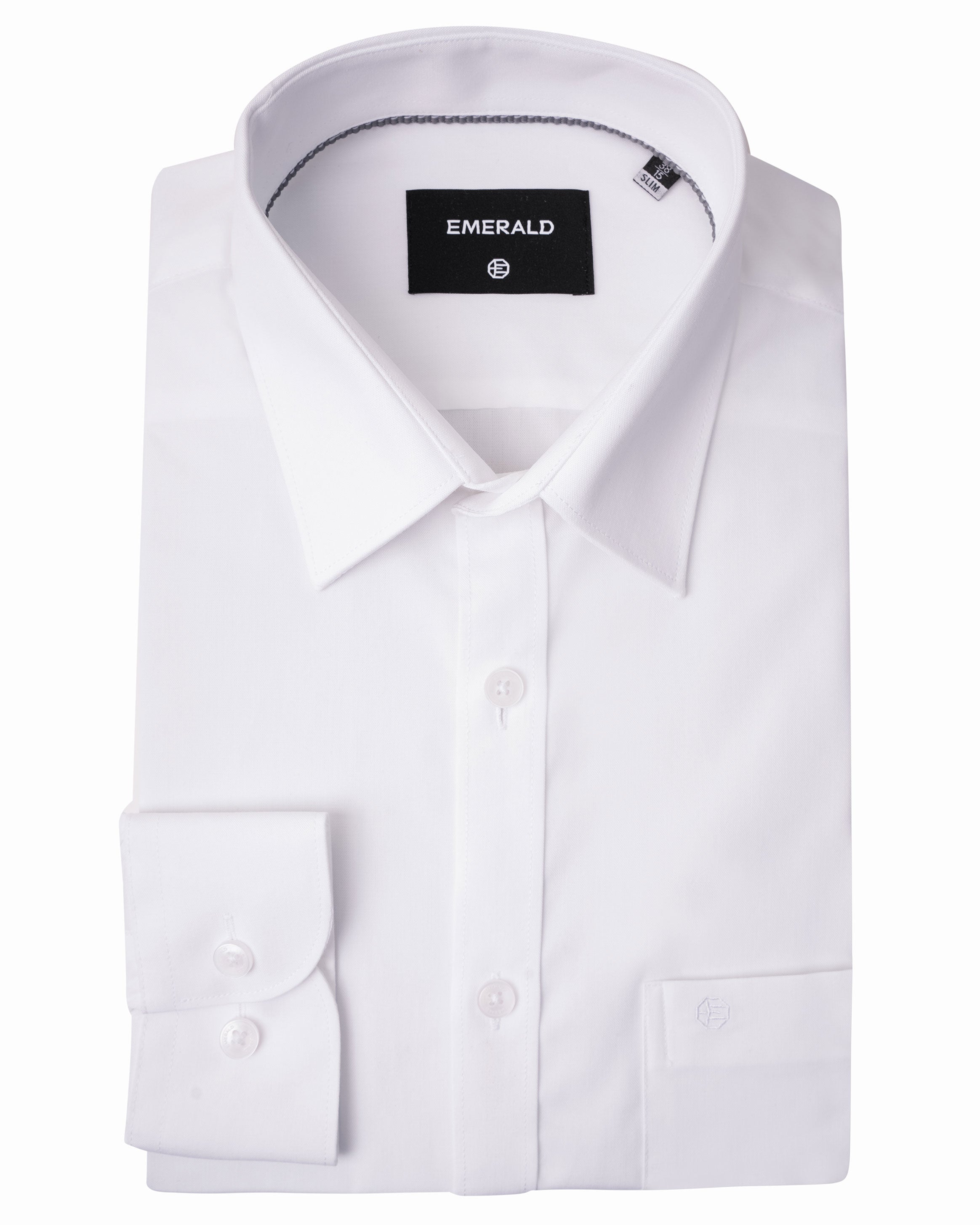 Emerald Corporate Pin Point Oxford Slim Fit - White