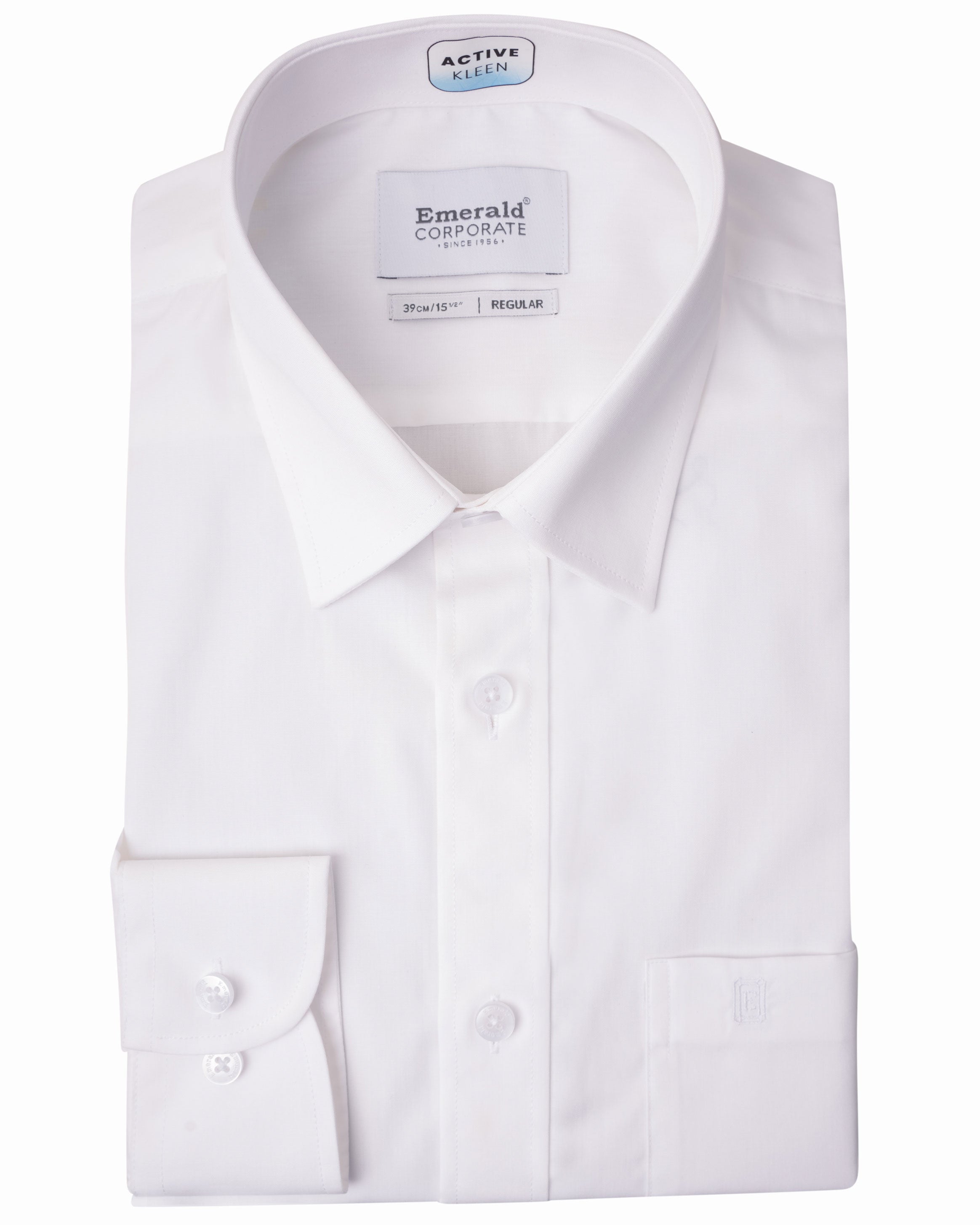Emerald Corporate Plain Regular Fit - White