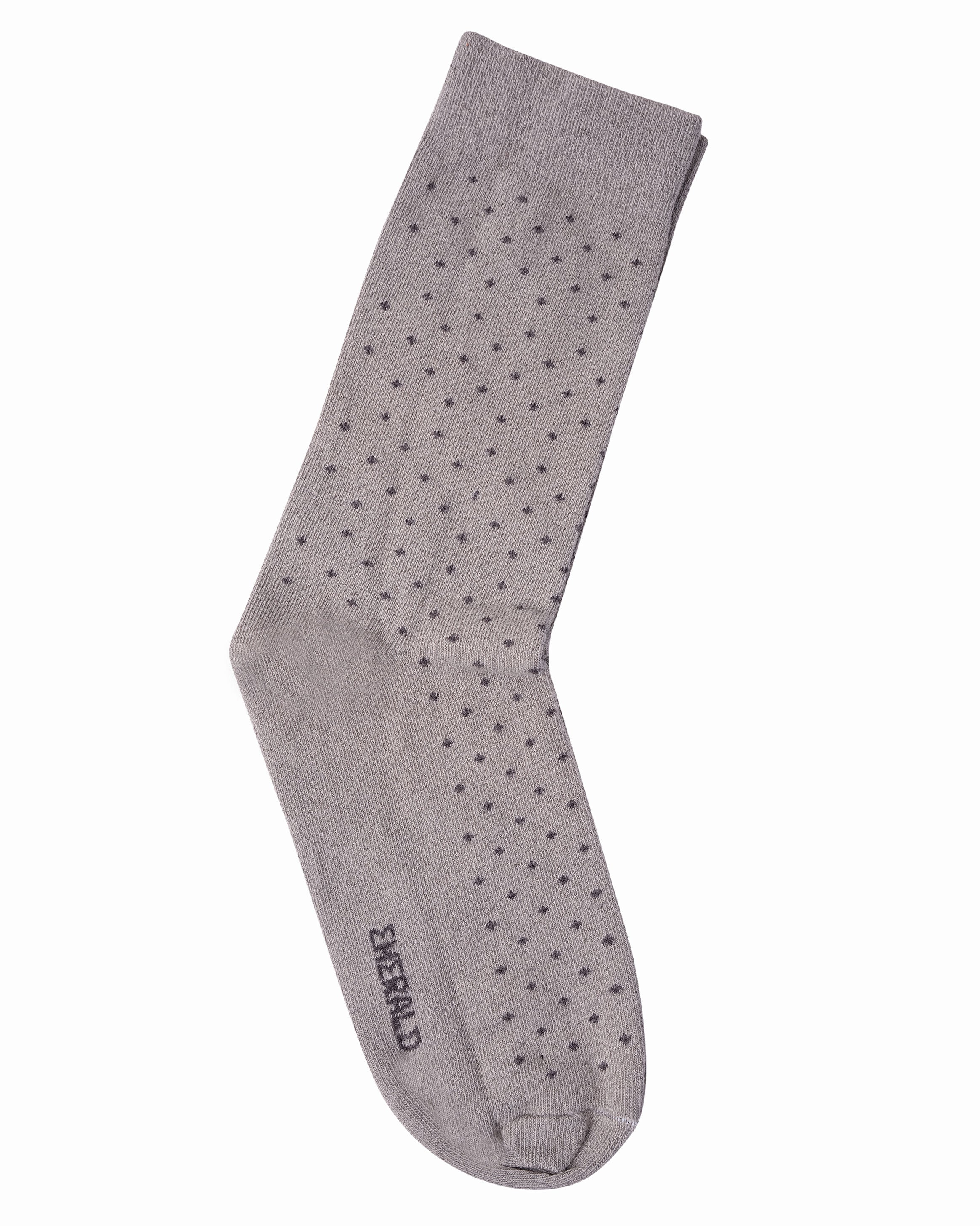 Emerald Socks - Grey w Black Dots