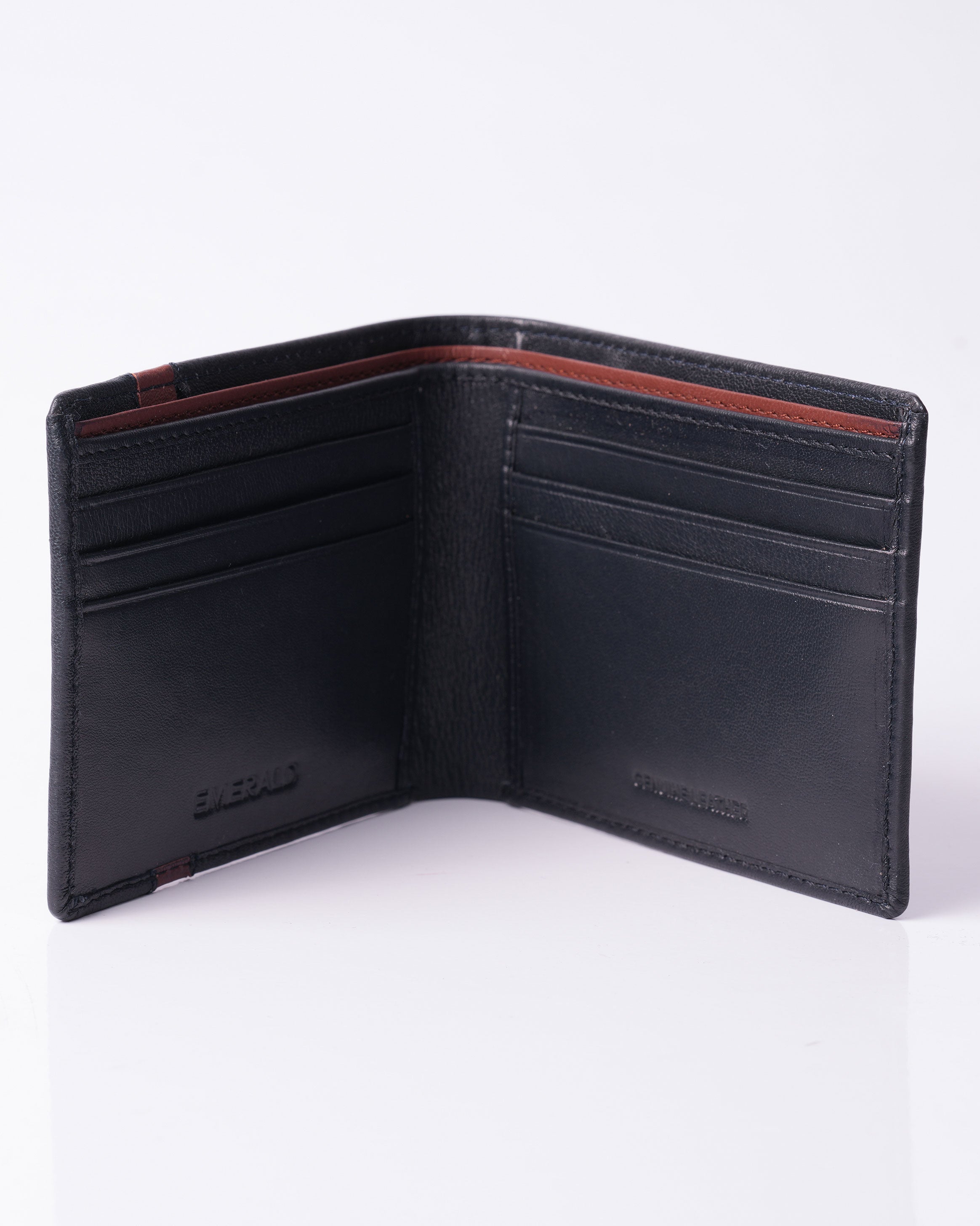 Emerald BI-Fold Wallet- Blue & Brown