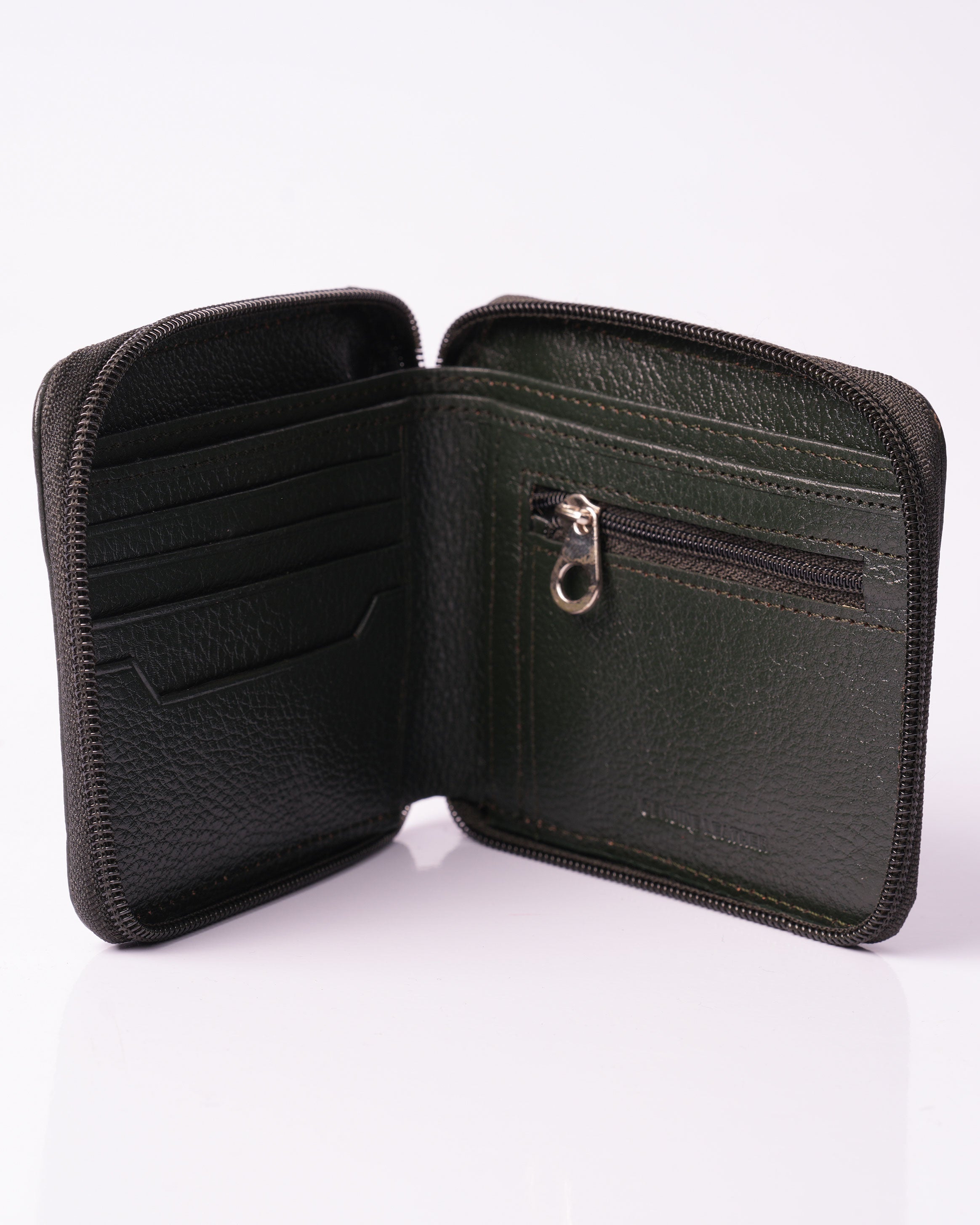 Emerald BI-Fold Wallet Zipper-Green