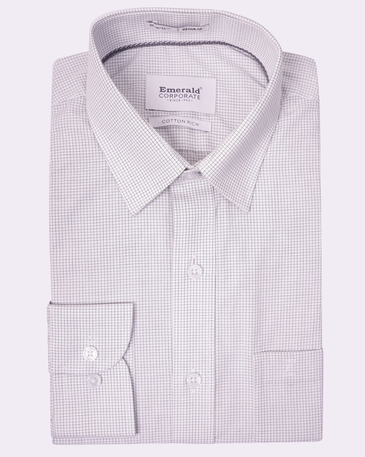 Emerald Corporate Checks Regular Fit Forest Night