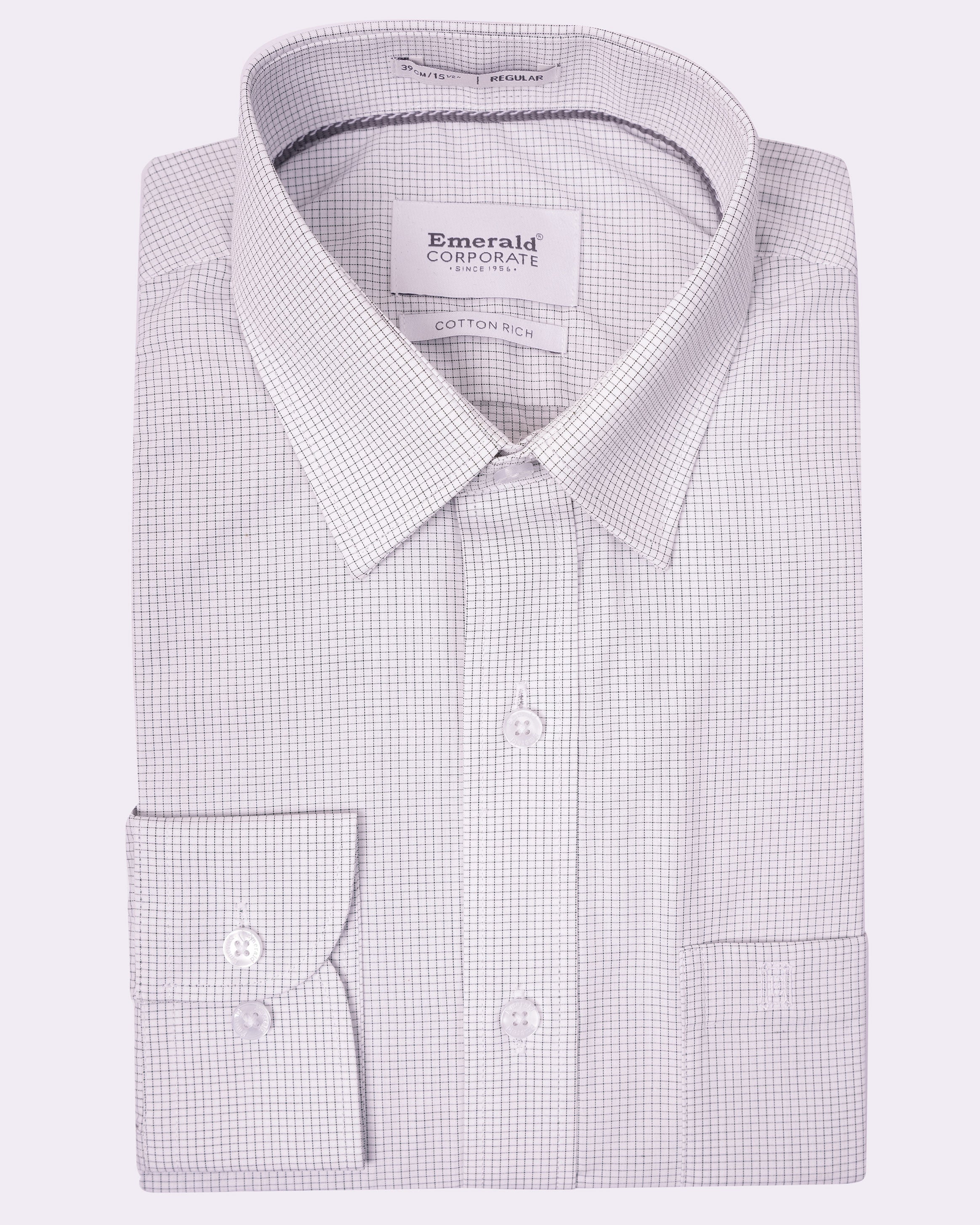 Emerald Corporate Checks Regular Fit - Forest Night