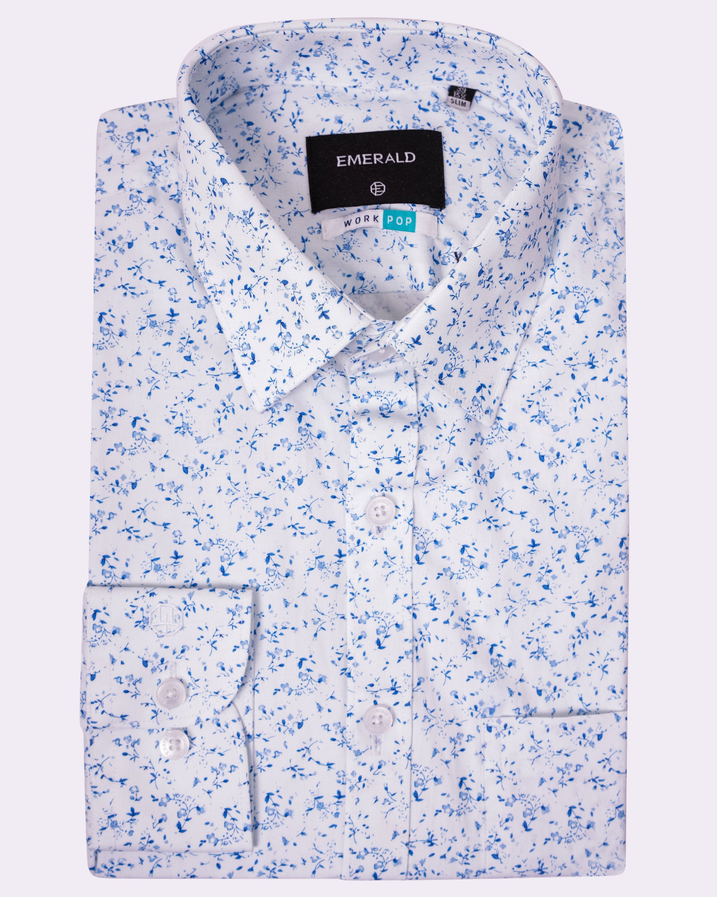 Emerald Formal printed Slim Fit - Wan Blue