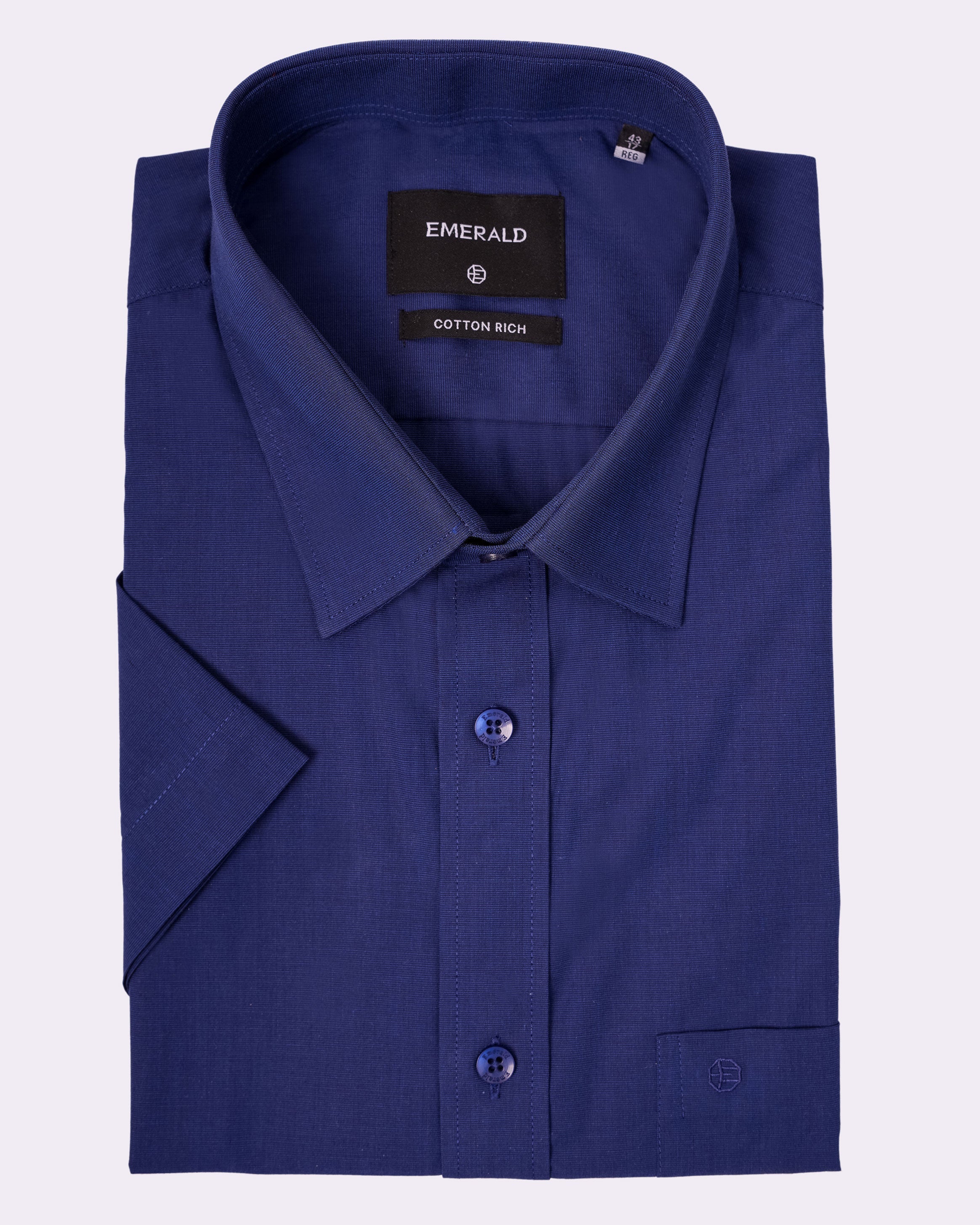 Emerald Corporate Fil A Fil Regular Fit - Navy