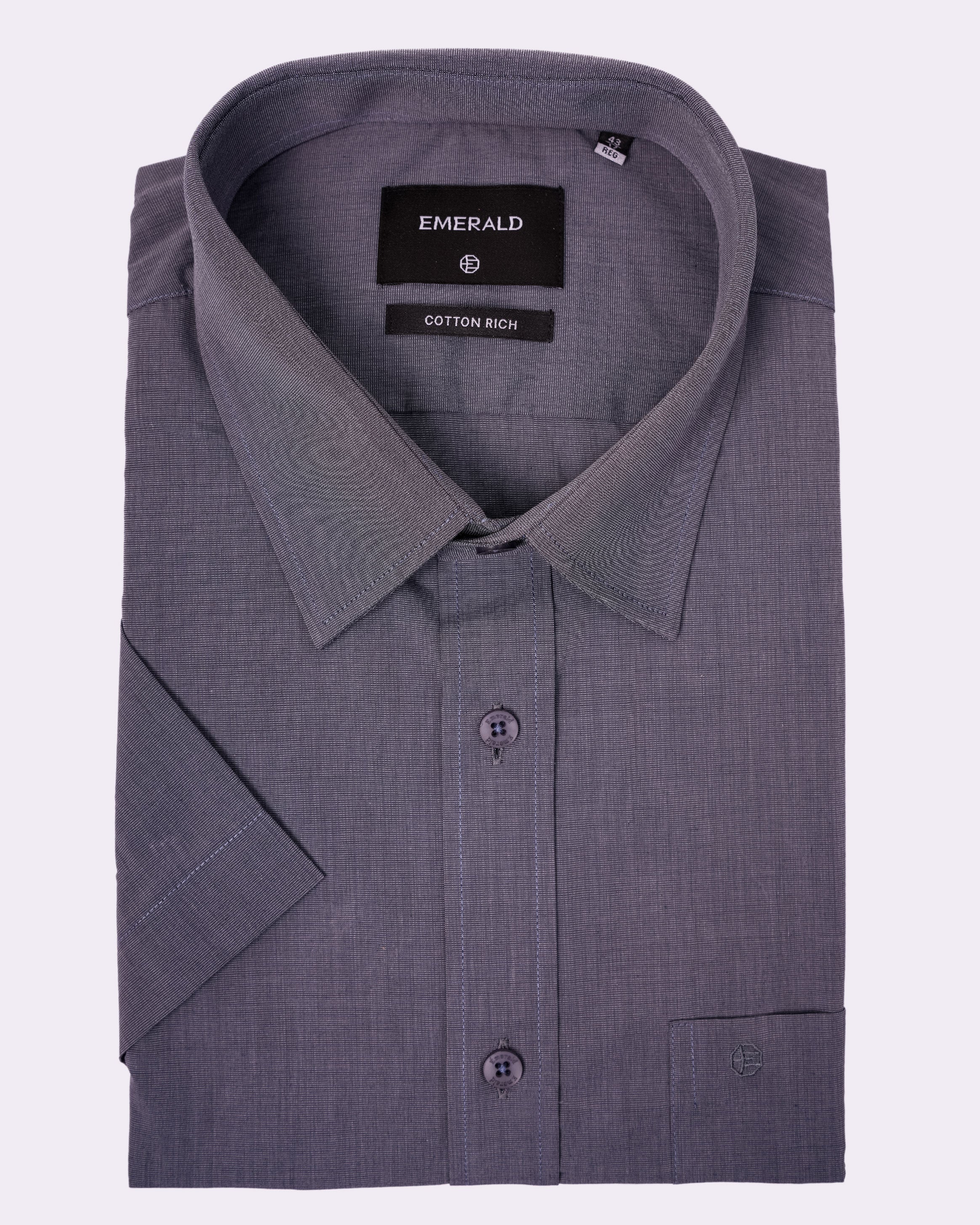 Emerald Corporate Fil A Fil Regular Fit - Blue Heaven