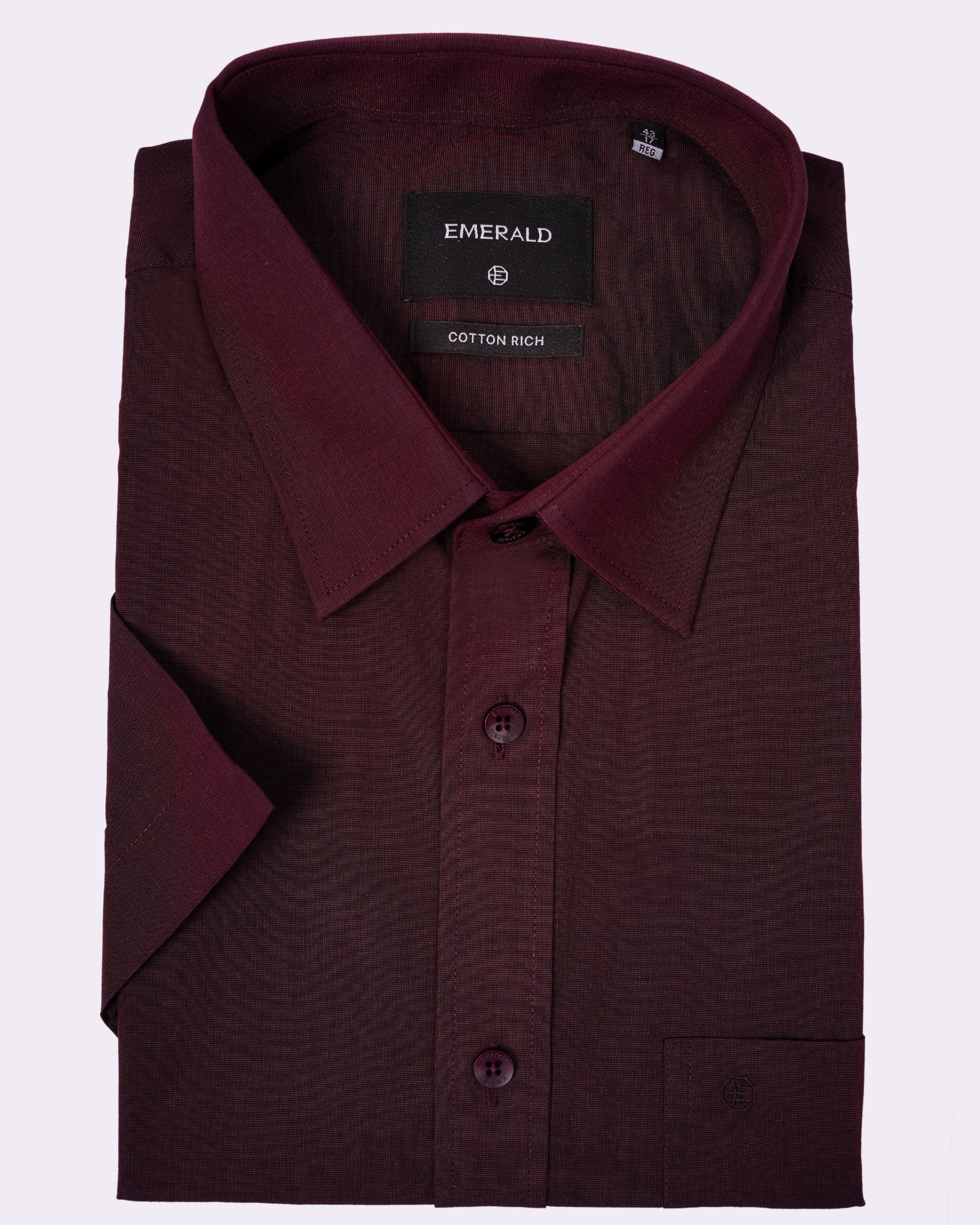 Emerald Corporate Fil A Fil Regular Fit - Garnet