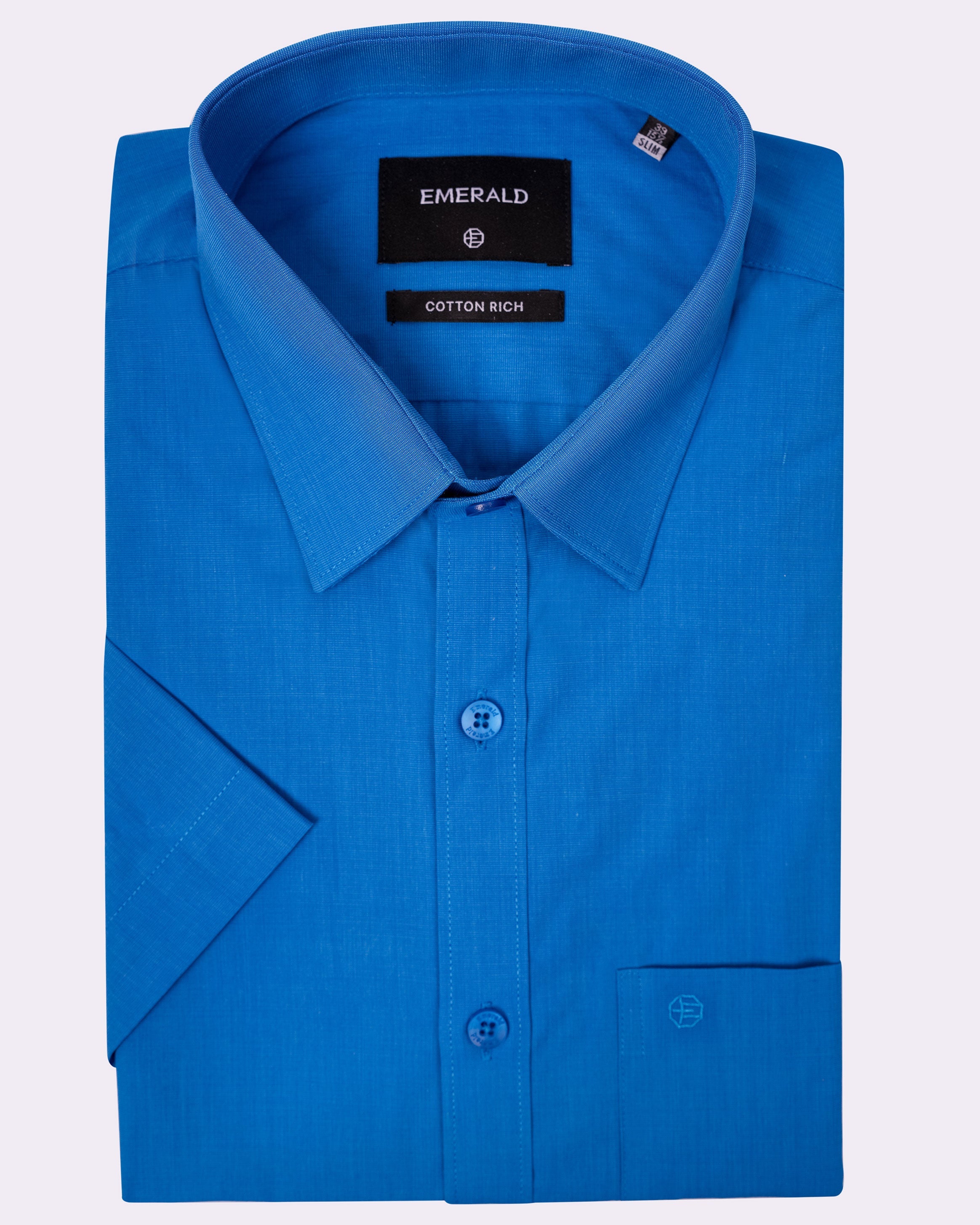 Emerald Corporate Fil A Fil Slim Fit - Methly Blue