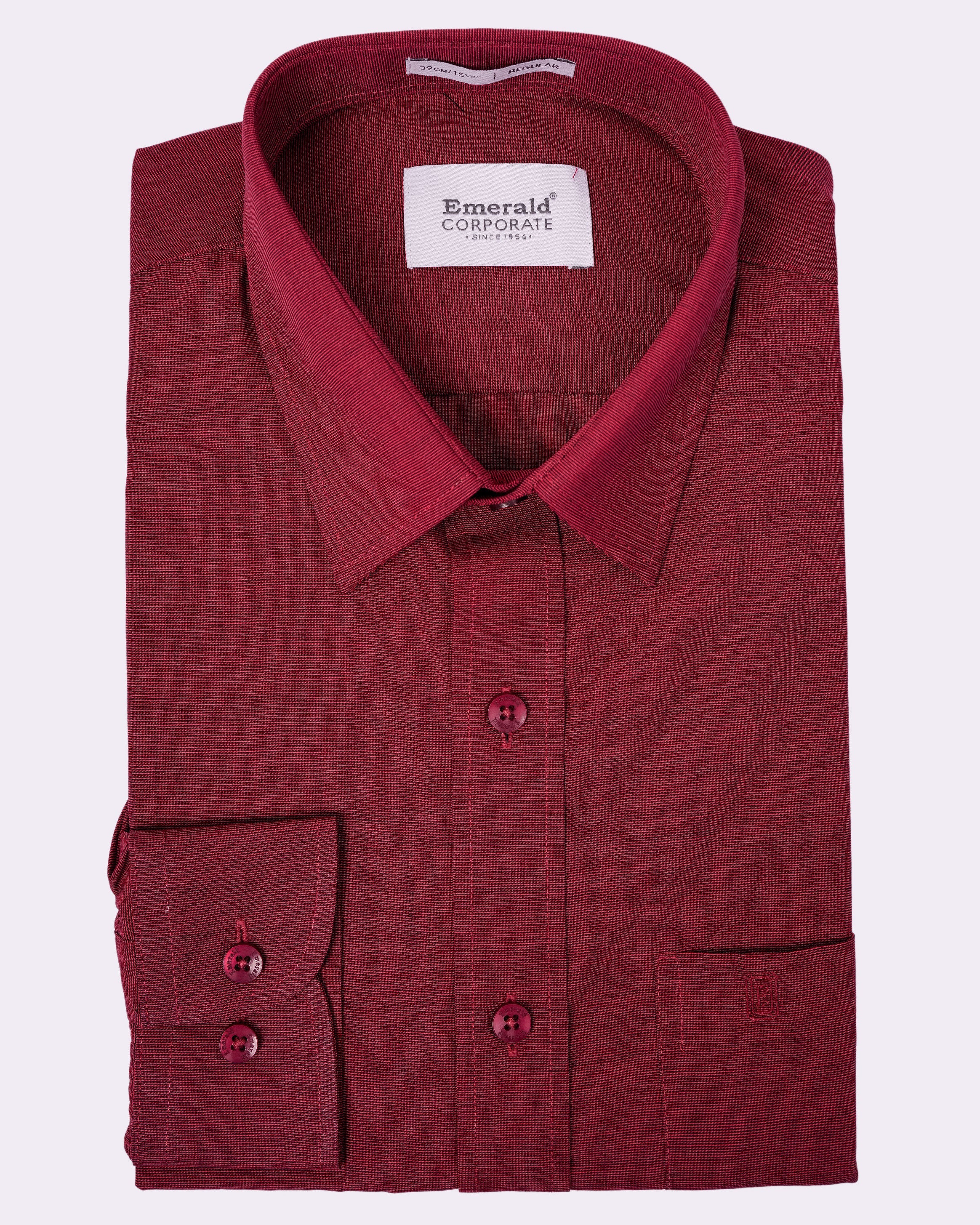 Emerald Corporate Fil A Fil Regular Fit - Lipstic Red